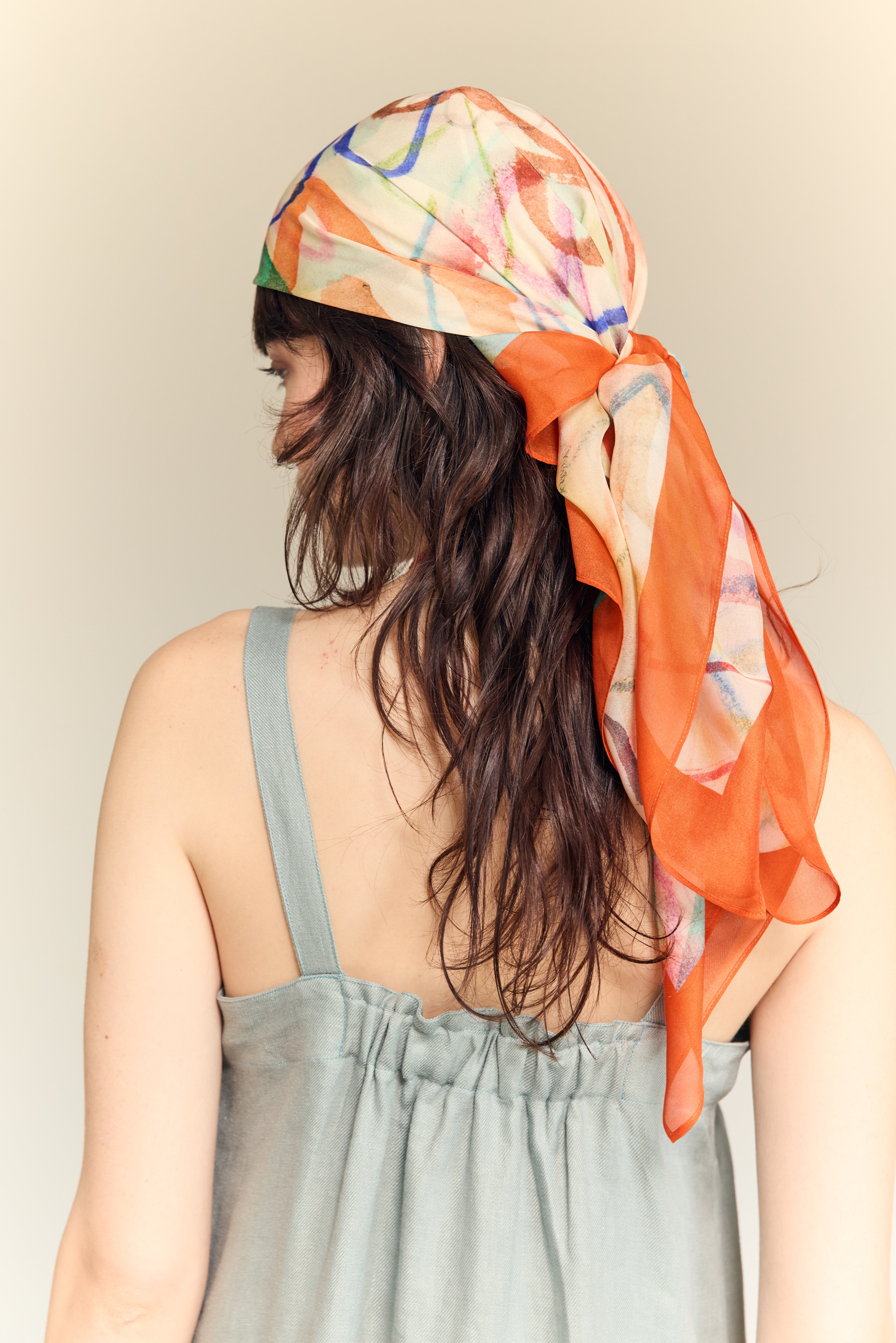 Heart Scarf Silk Chiffon 90cm