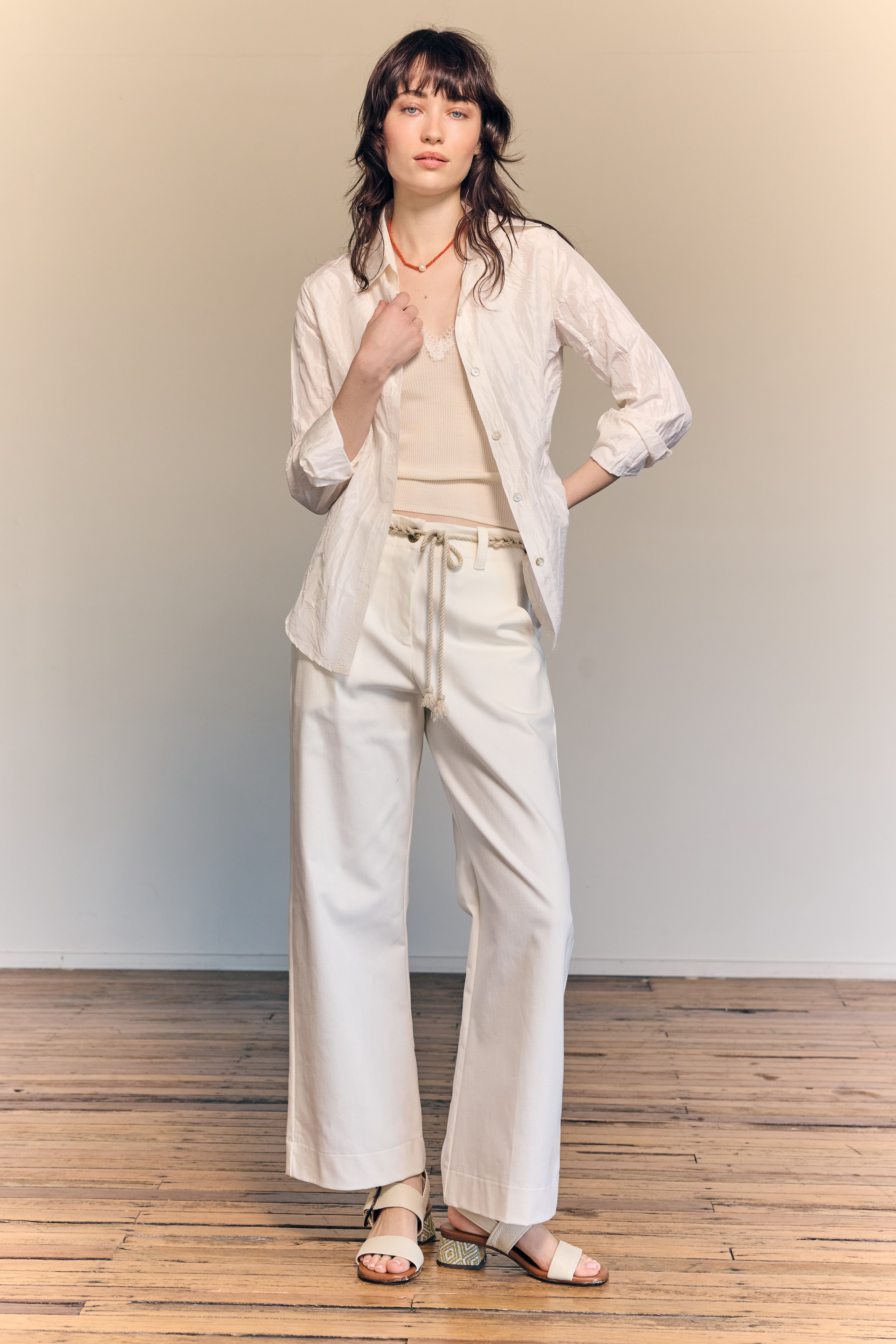 Amy Hand Knotted Belt Ecru
