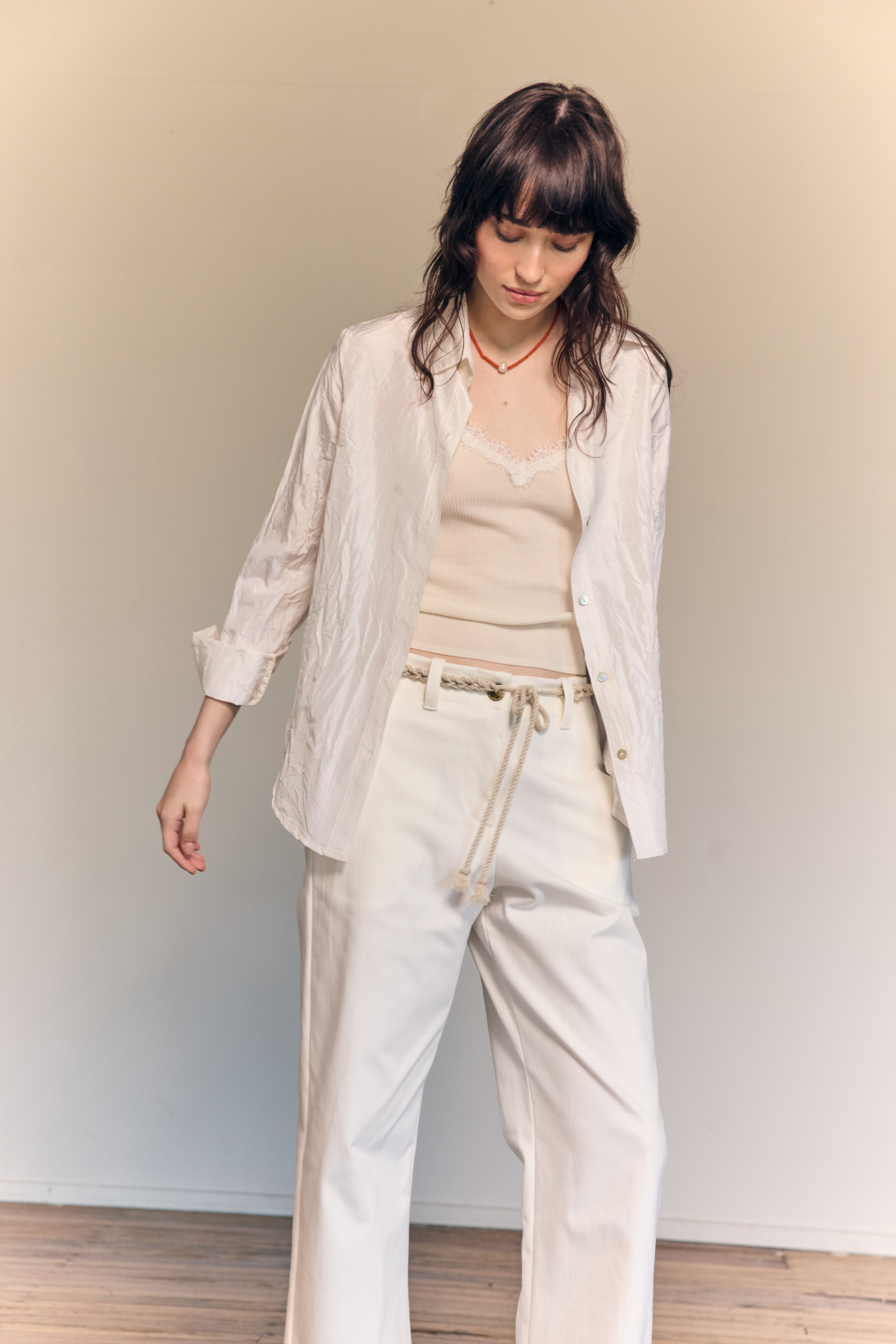 Adele Shirt Silk Taffeta White
