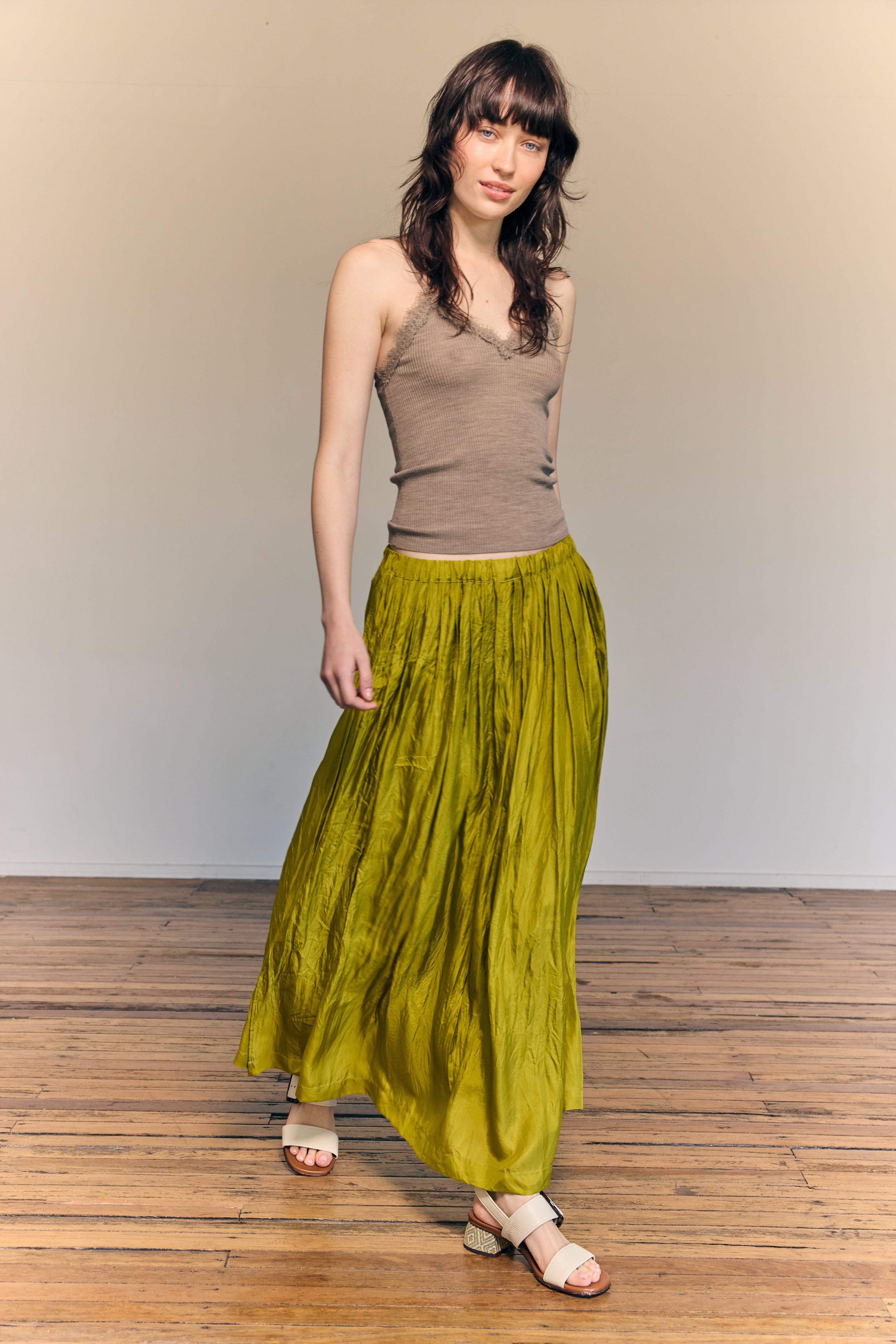Rosa Lace Cami Wool/Lace Ecru