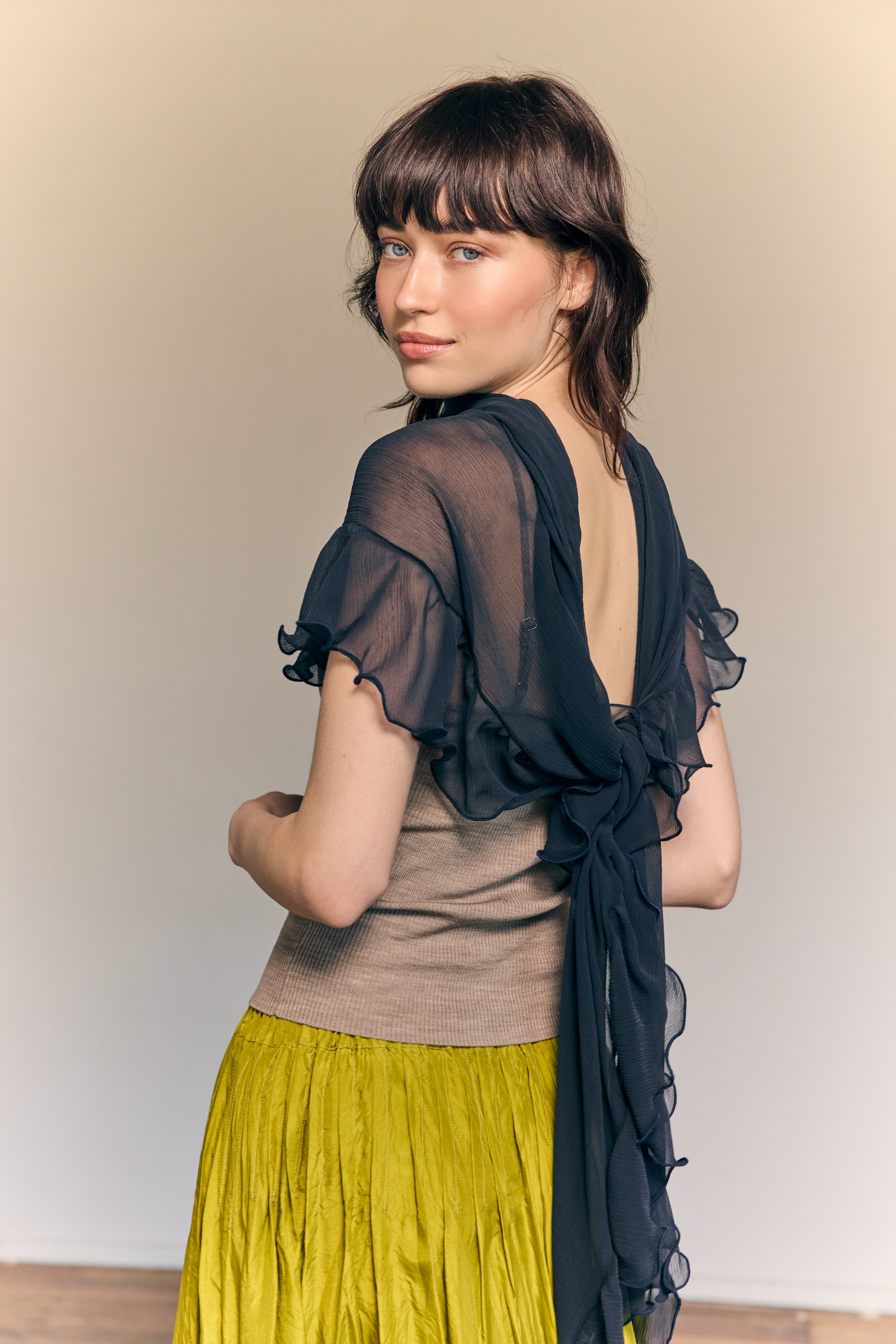 Rosa Lace Cami Wool/Lace Ecru