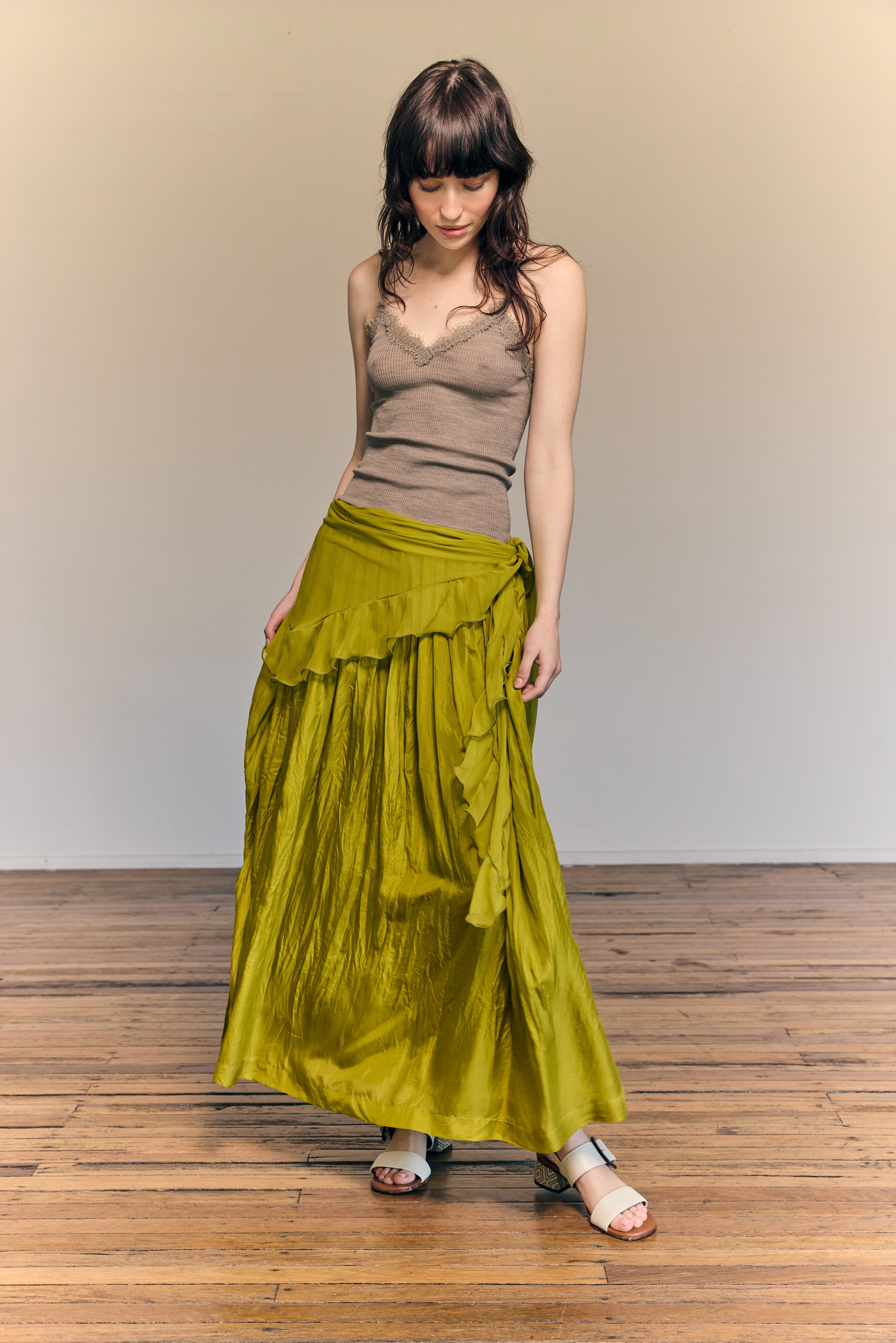 Rosa Lace Cami Wool/Lace Ecru