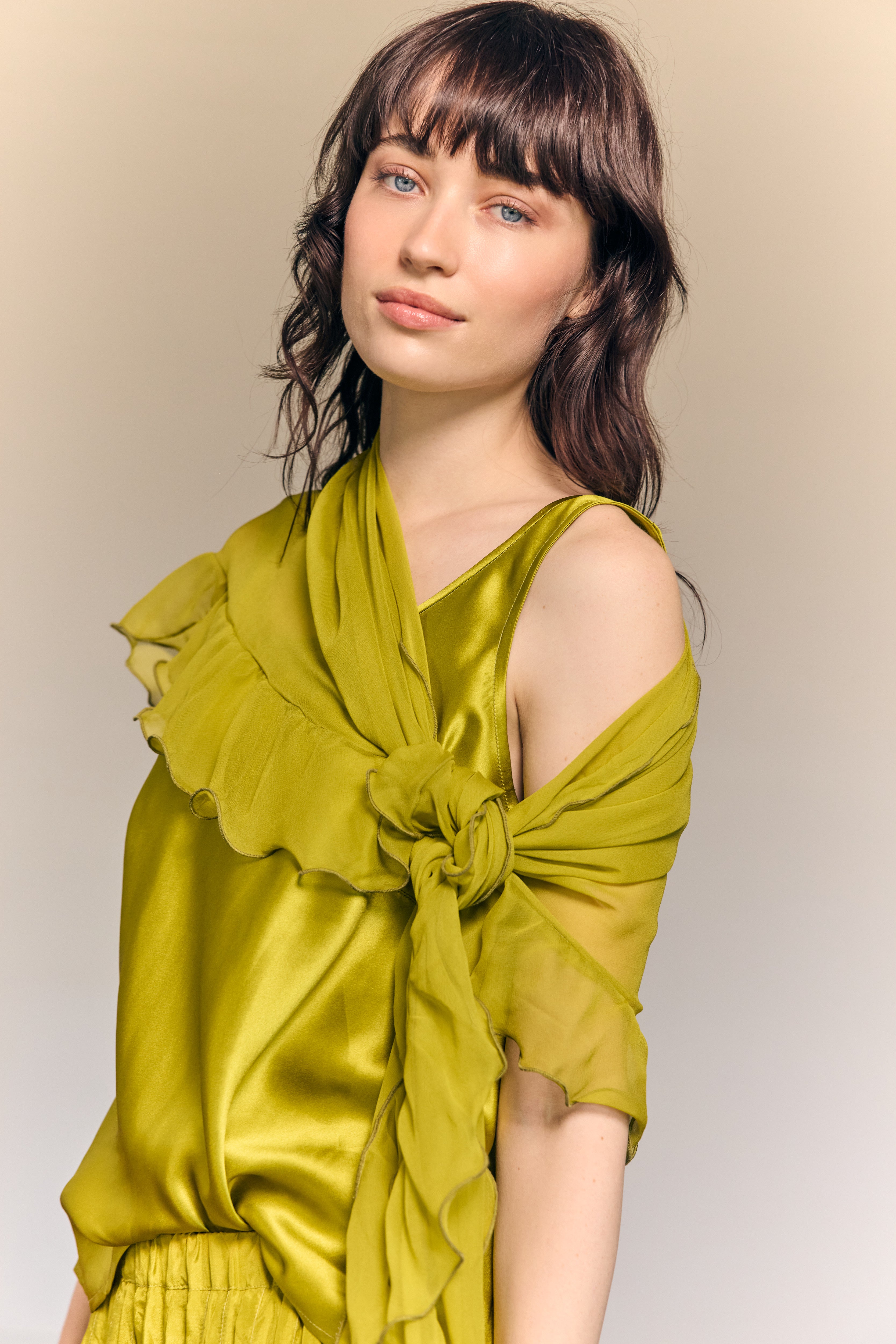 Coco Bias Top Silk Chartreuse
