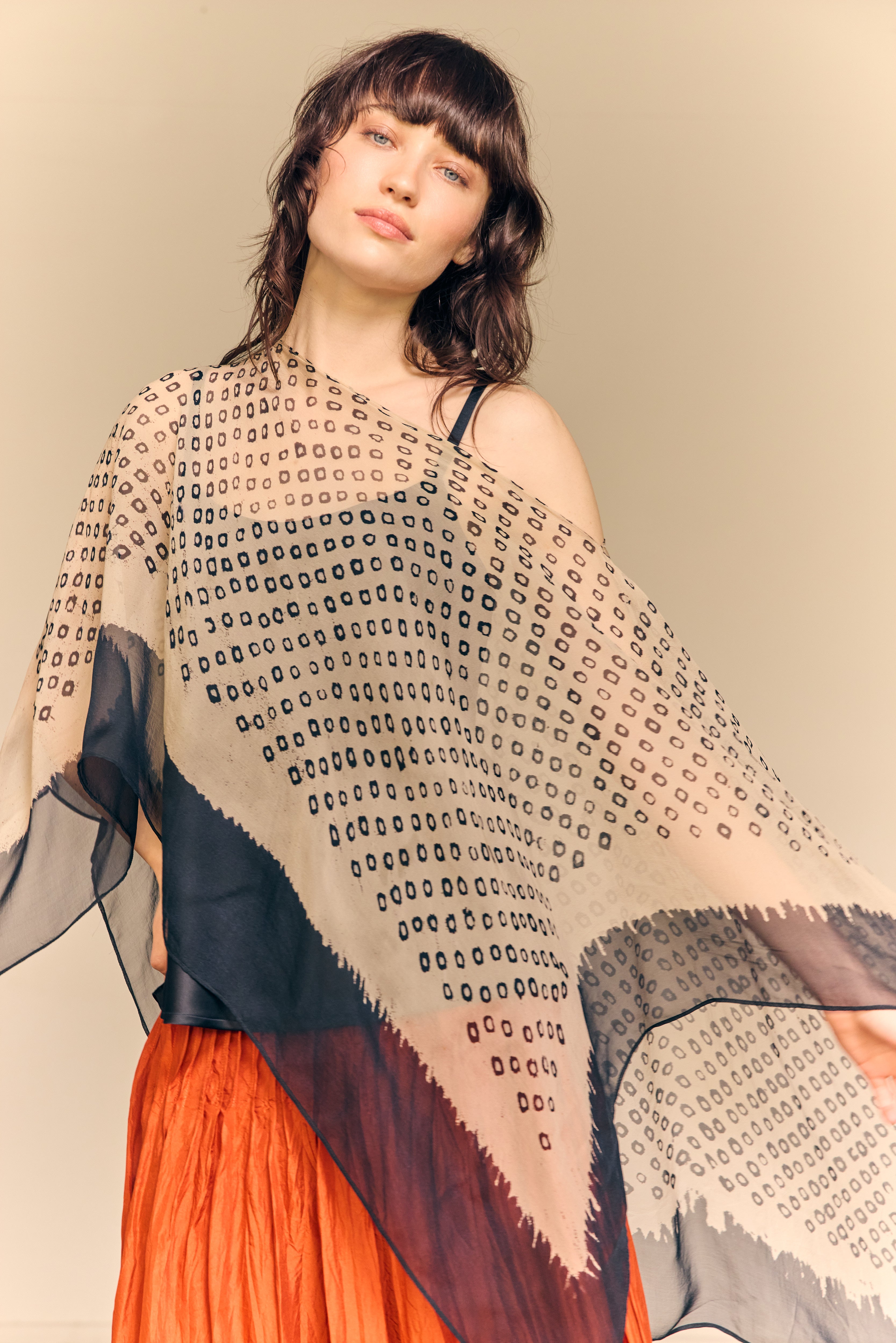 Amour Fati Poncho — Pure Silk Chiffon