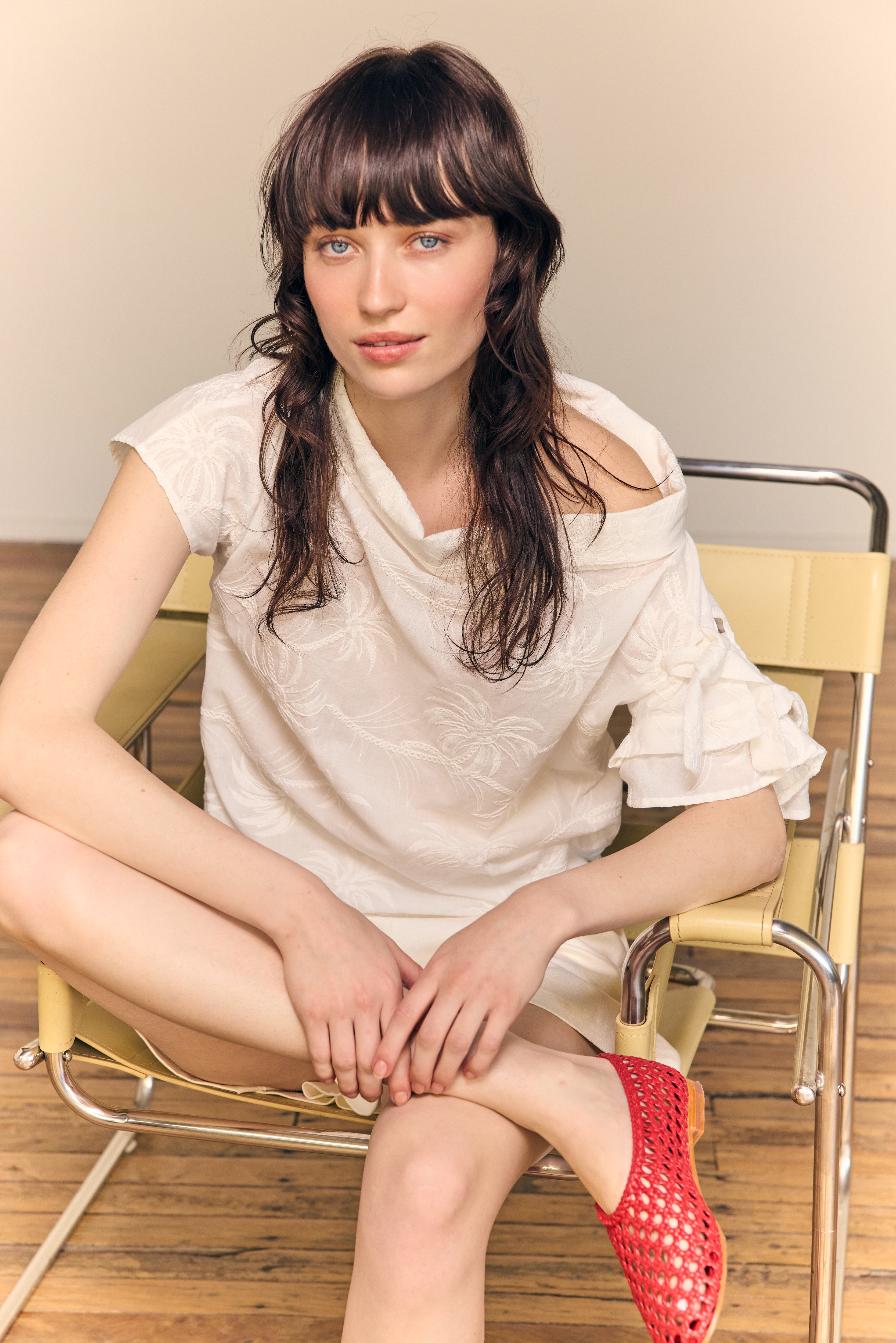 Cleo Blouse White Embroidered Cotton