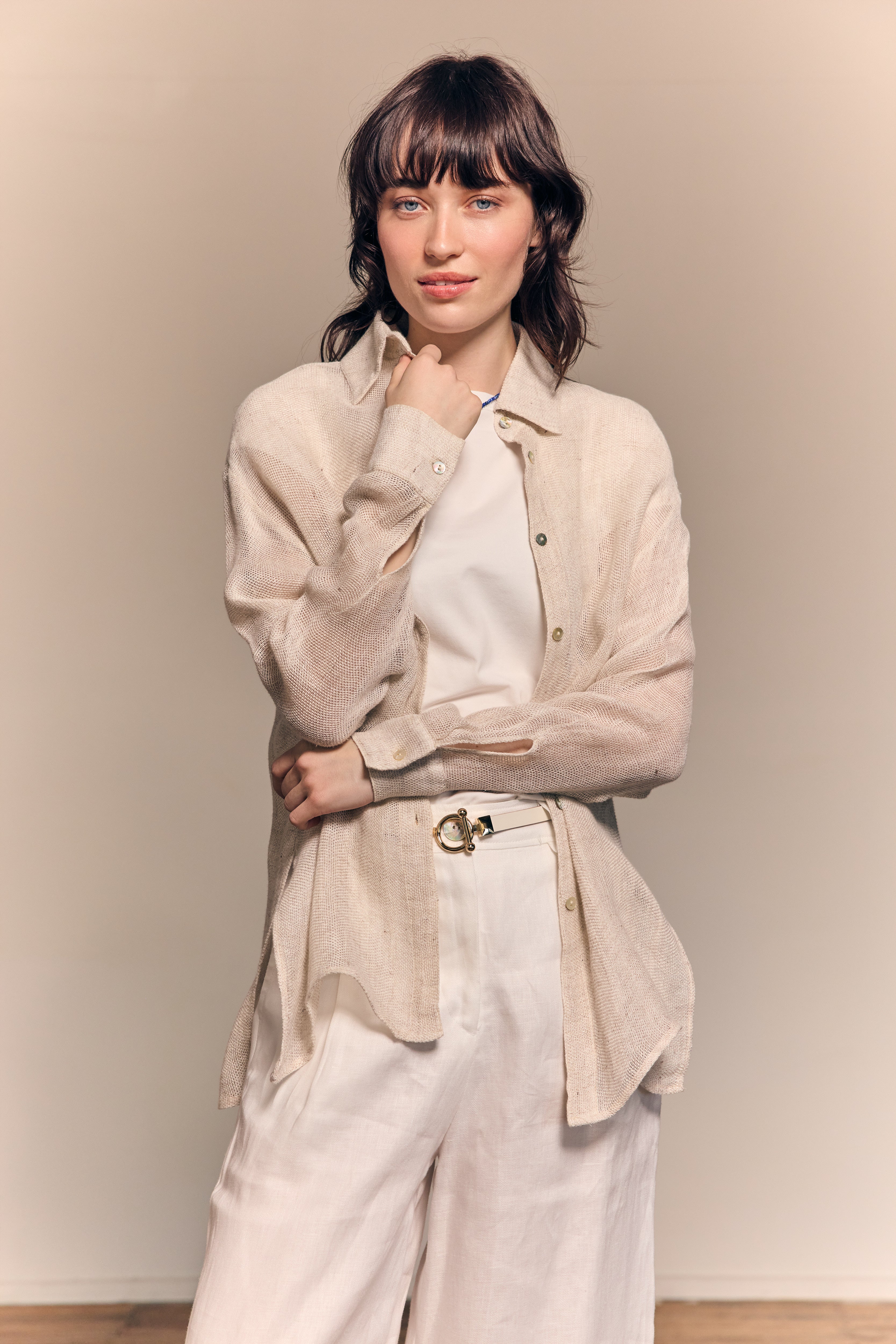 Camille Shirt Linen Ecru