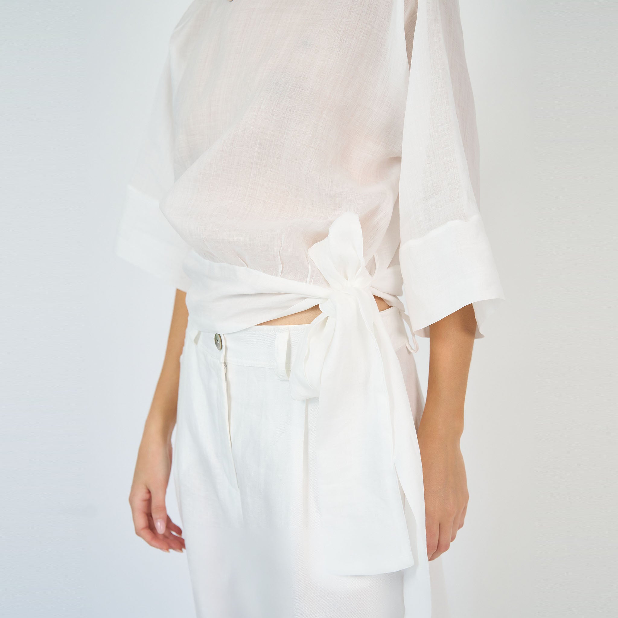 Simona Blouse Linen White