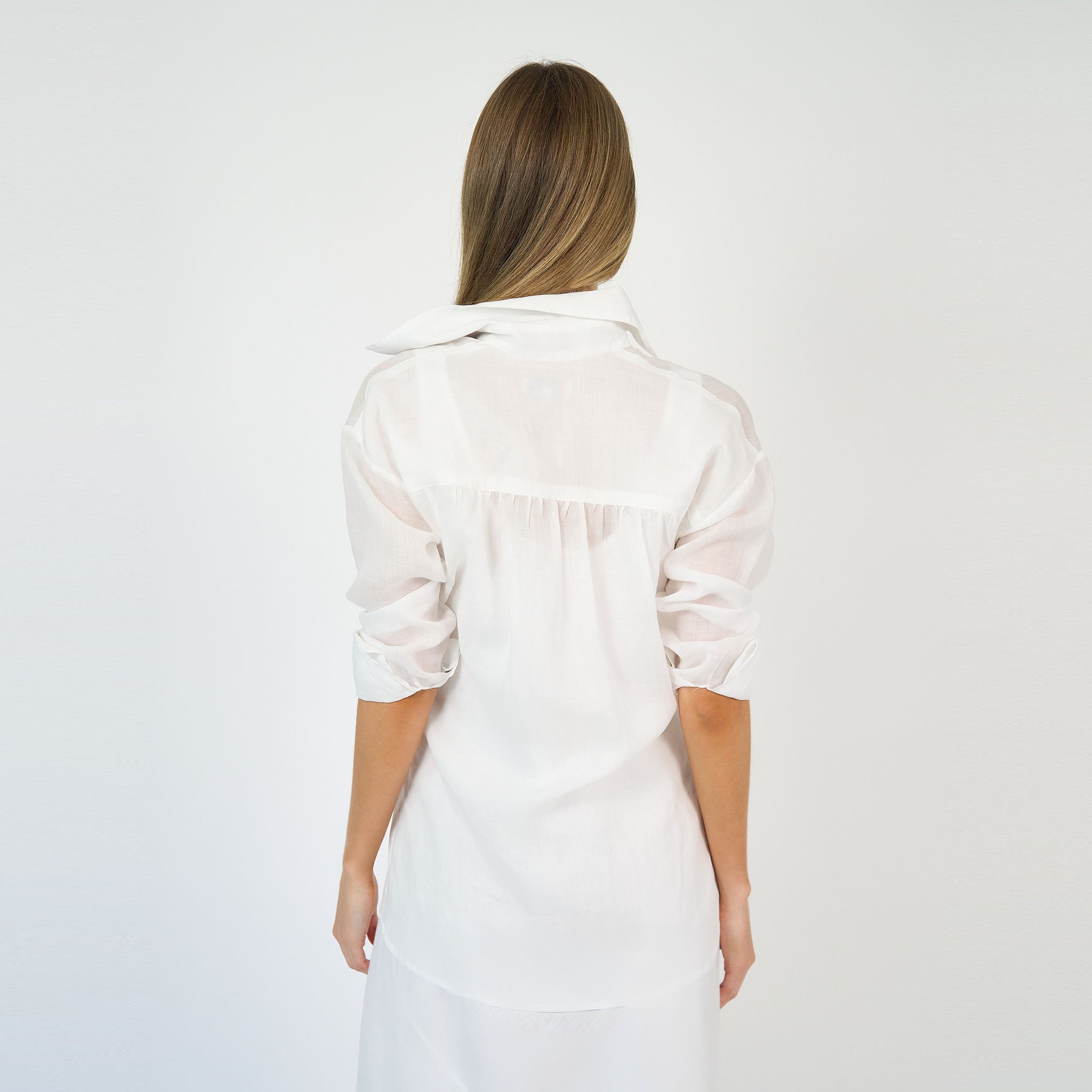 Camille Sheer Linen White