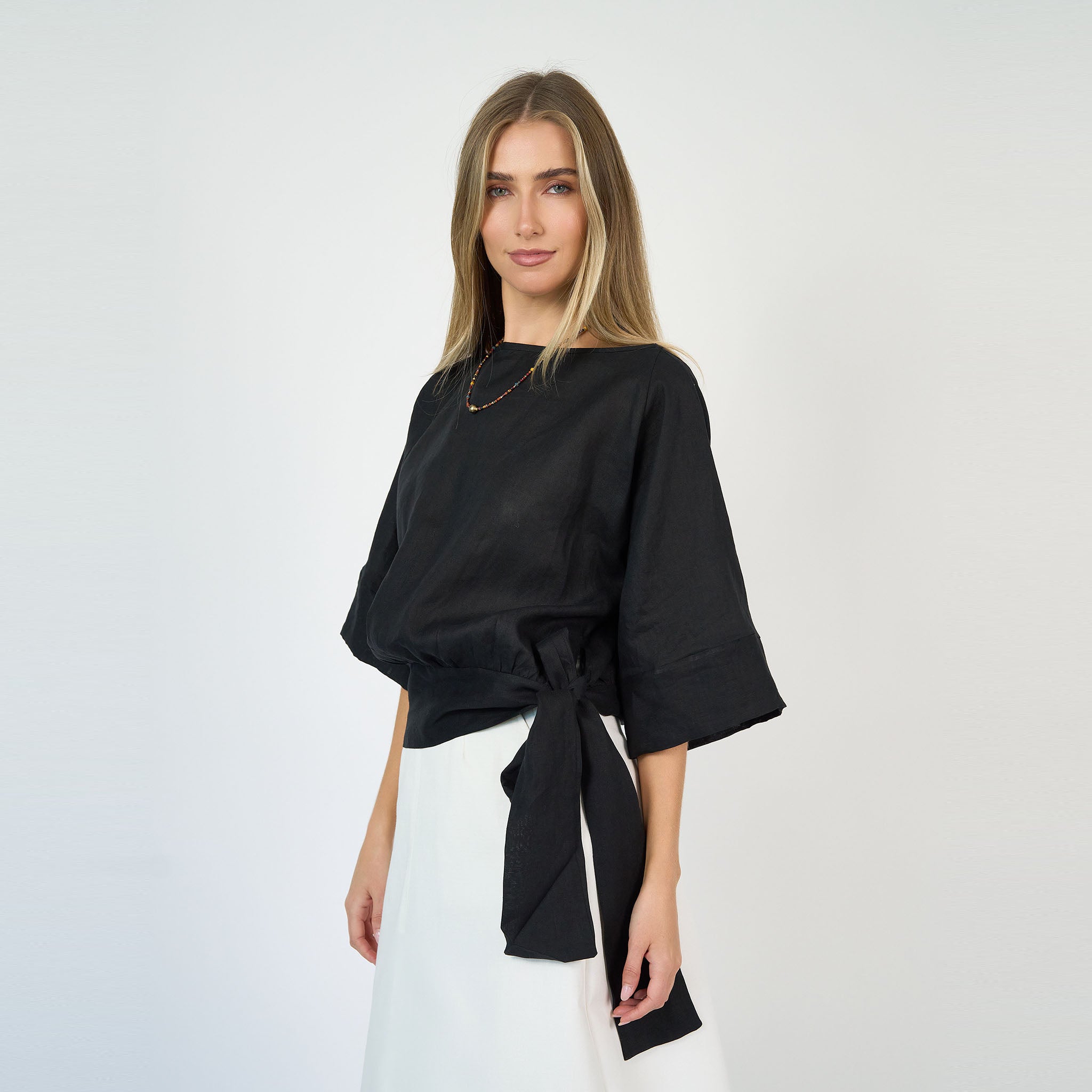 Simona Blouse Linen Black