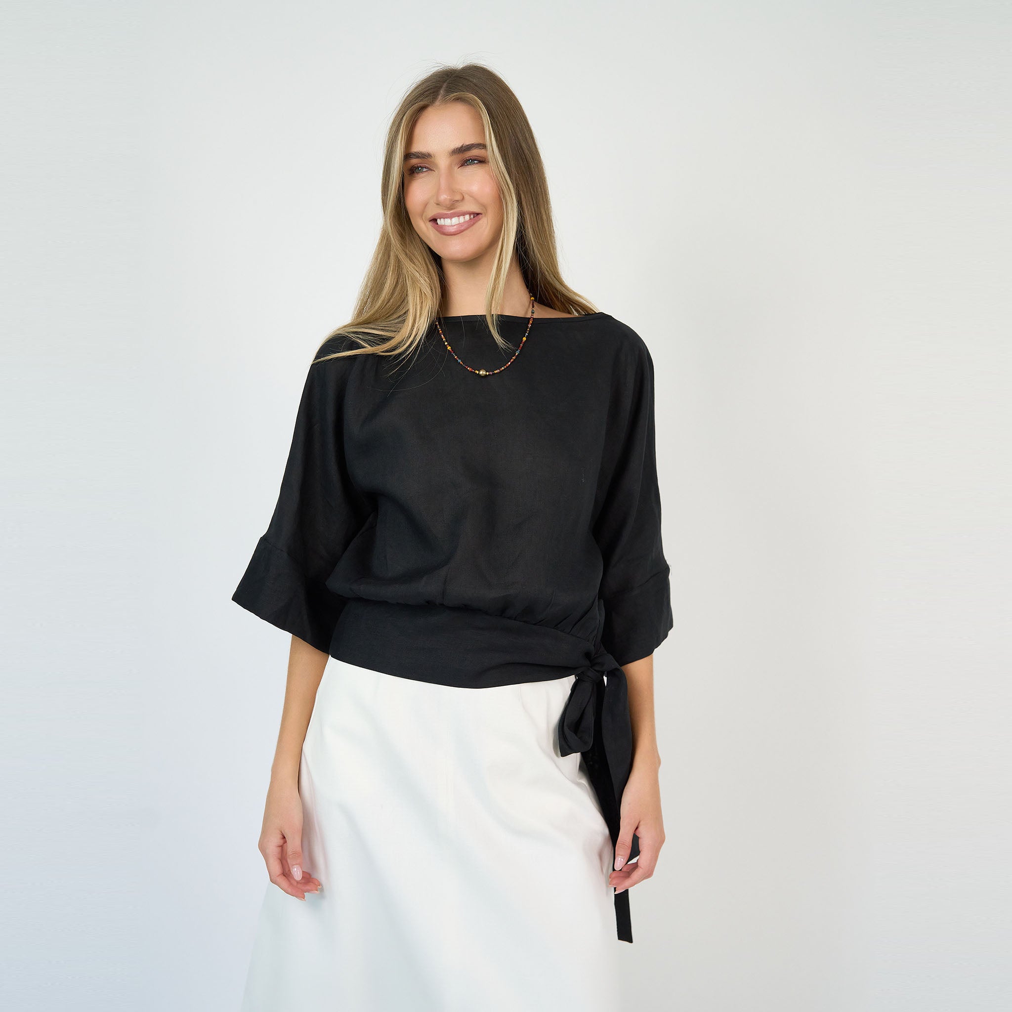 Simona Blouse Linen Black