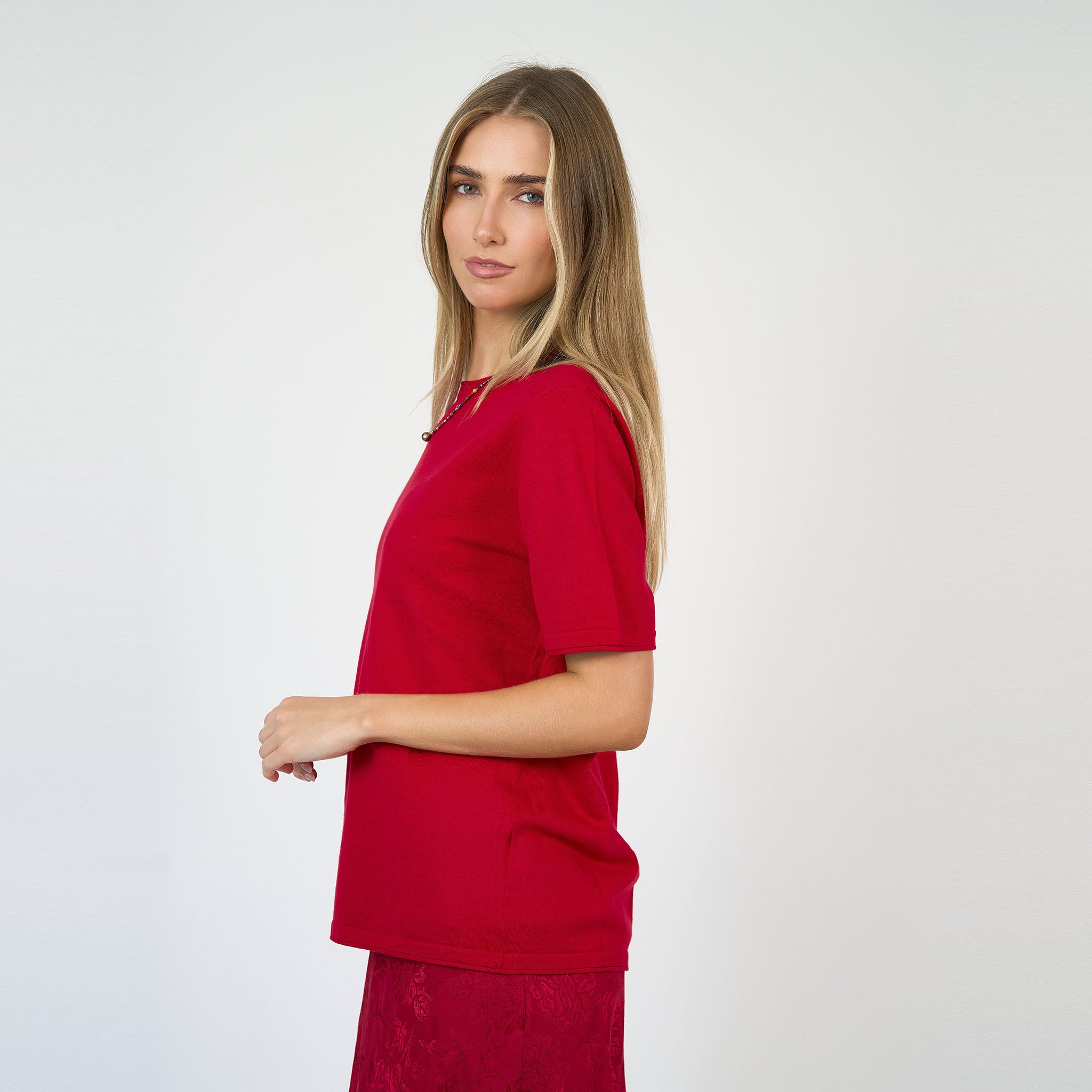 Lucy T-Shirt Cotton/Cashmere Cherry