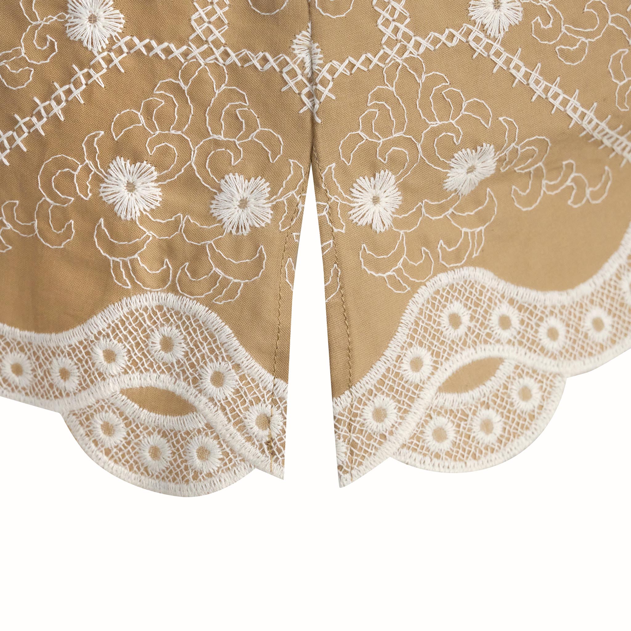 Elsa Cami Top Embroidered Cotton Tan