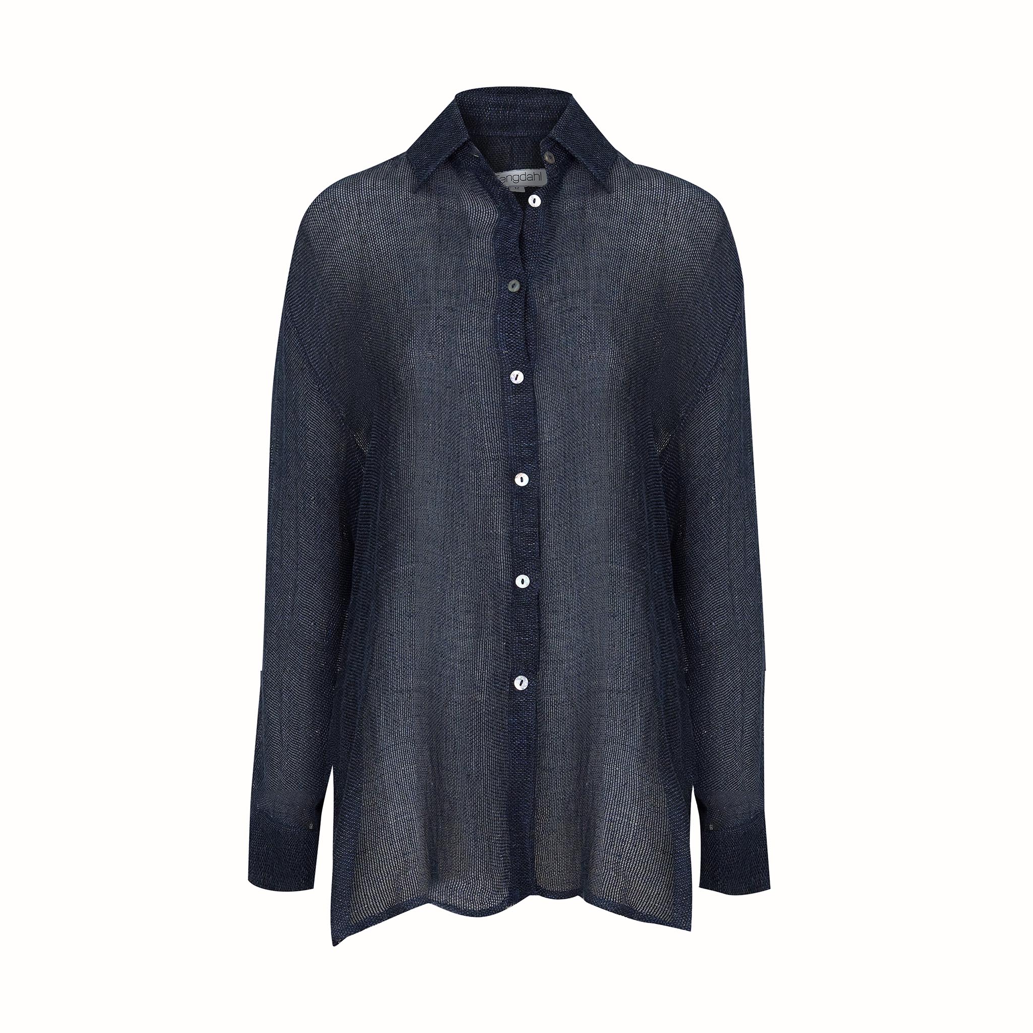 Camille Shirt Linen Navy
