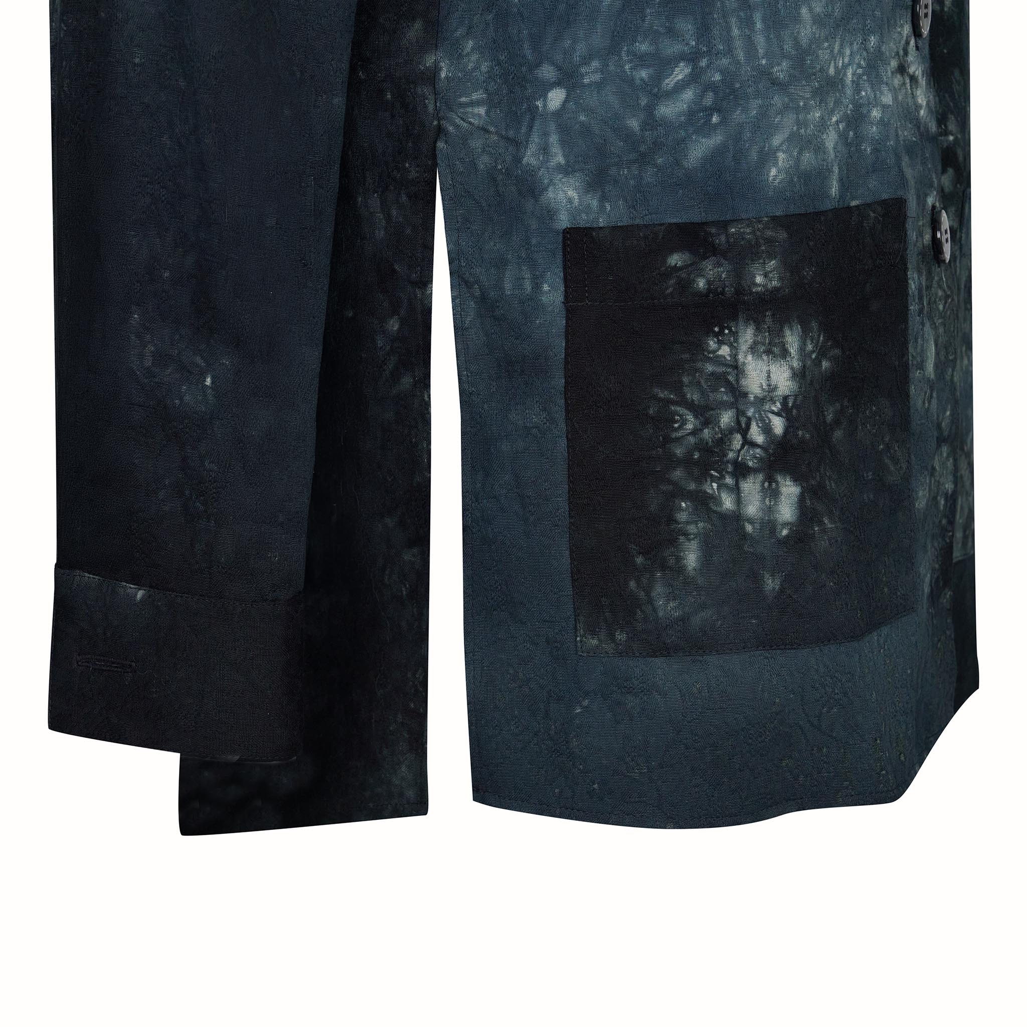 Teagan Jacket Ocean Shibori Cotton Jacquard