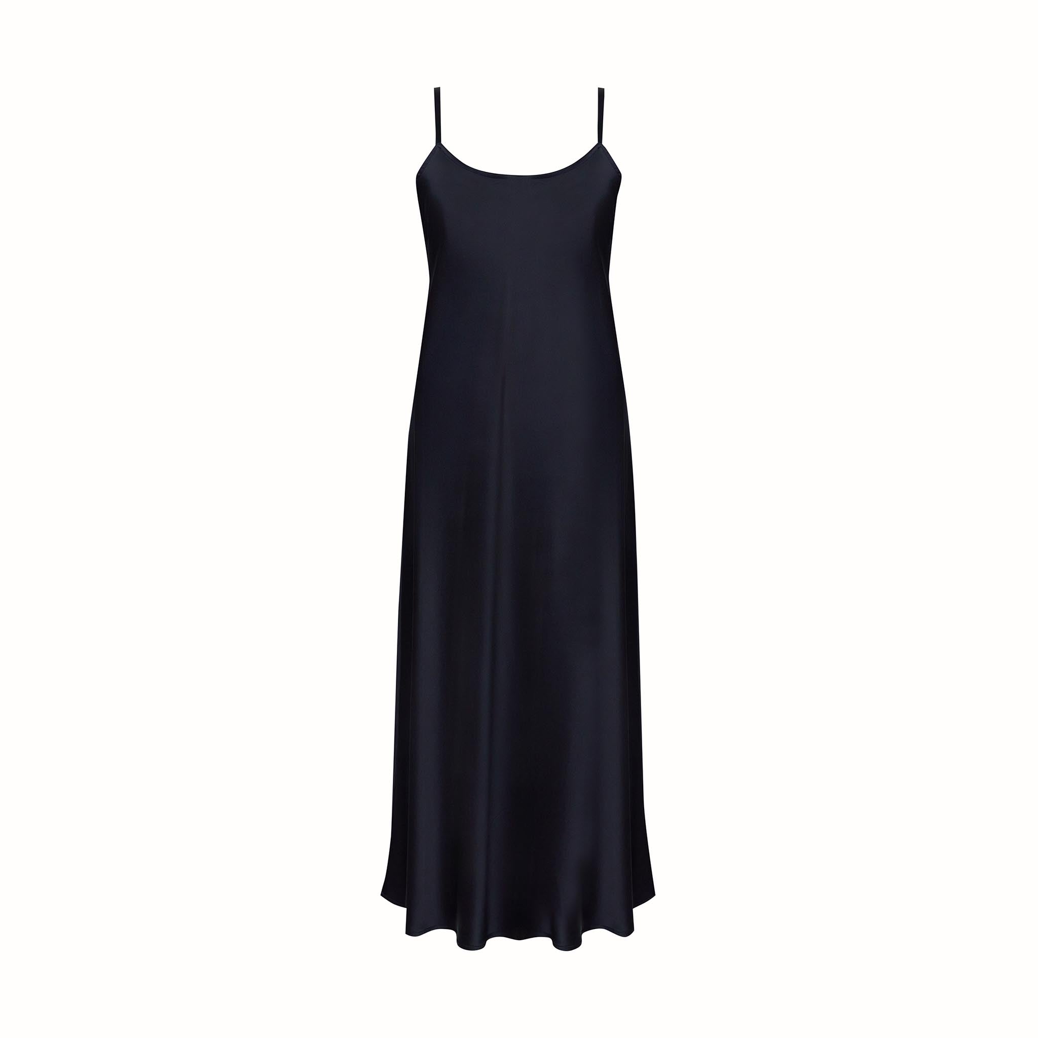 Sophia Bias Dress Silk Satin Midnight