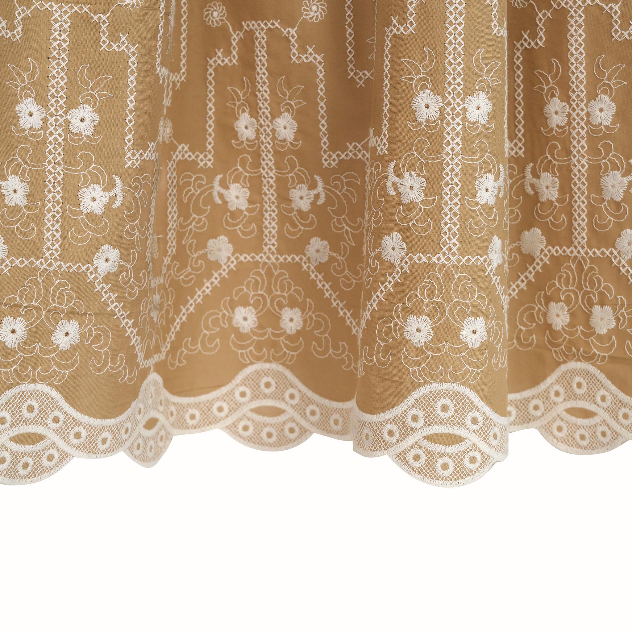Giselle Maxi Skirt Embroidered Cotton Tan
