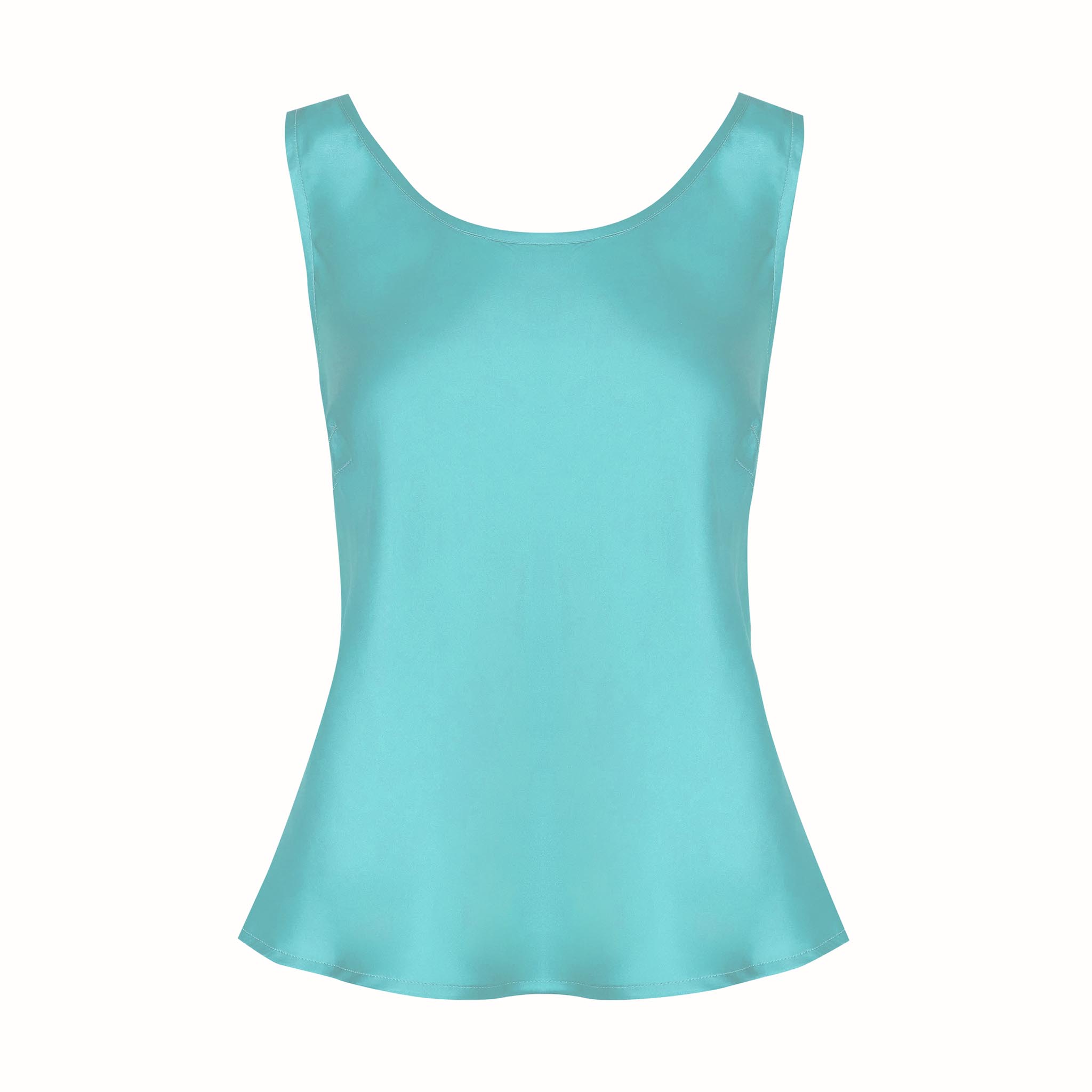 Coco Bias Top Silk Aqua