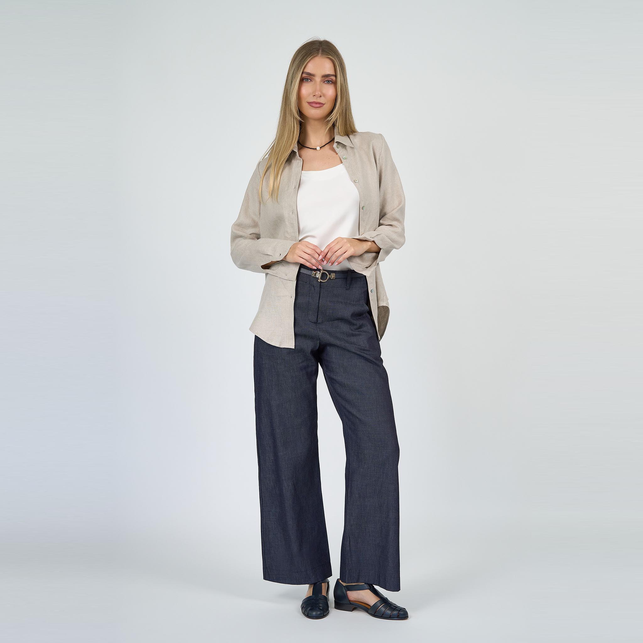 Adele Jacket Linen Ecru