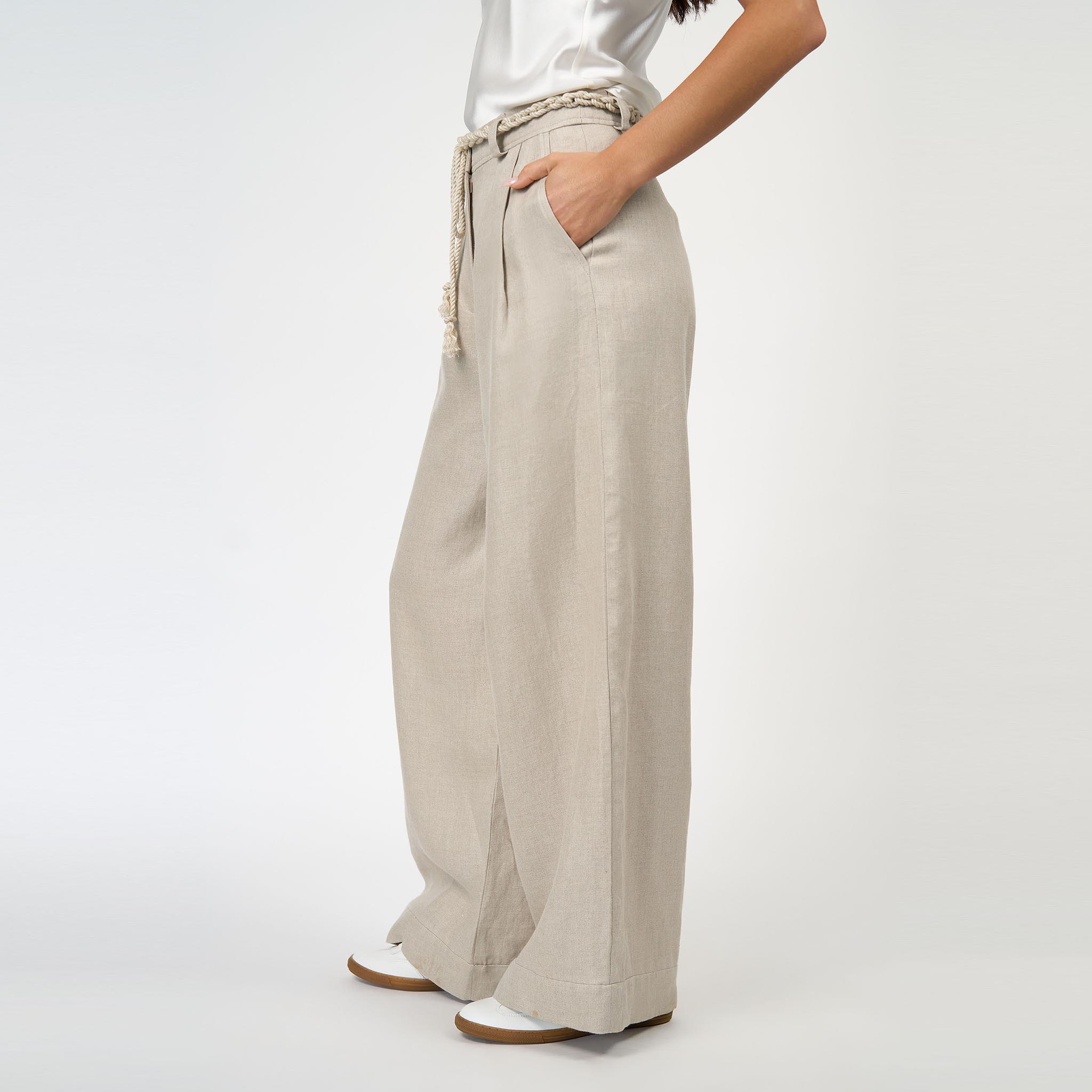 Charlie Pant Linen Ecru
