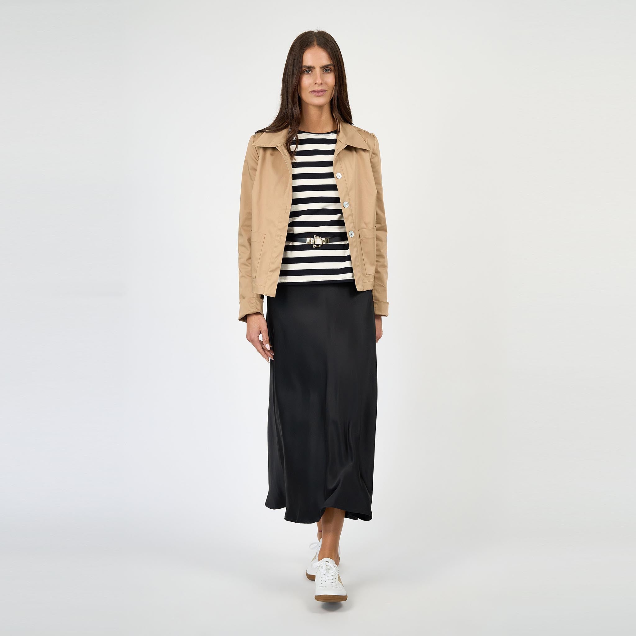 Coco Bias Skirt Silk Satin Black