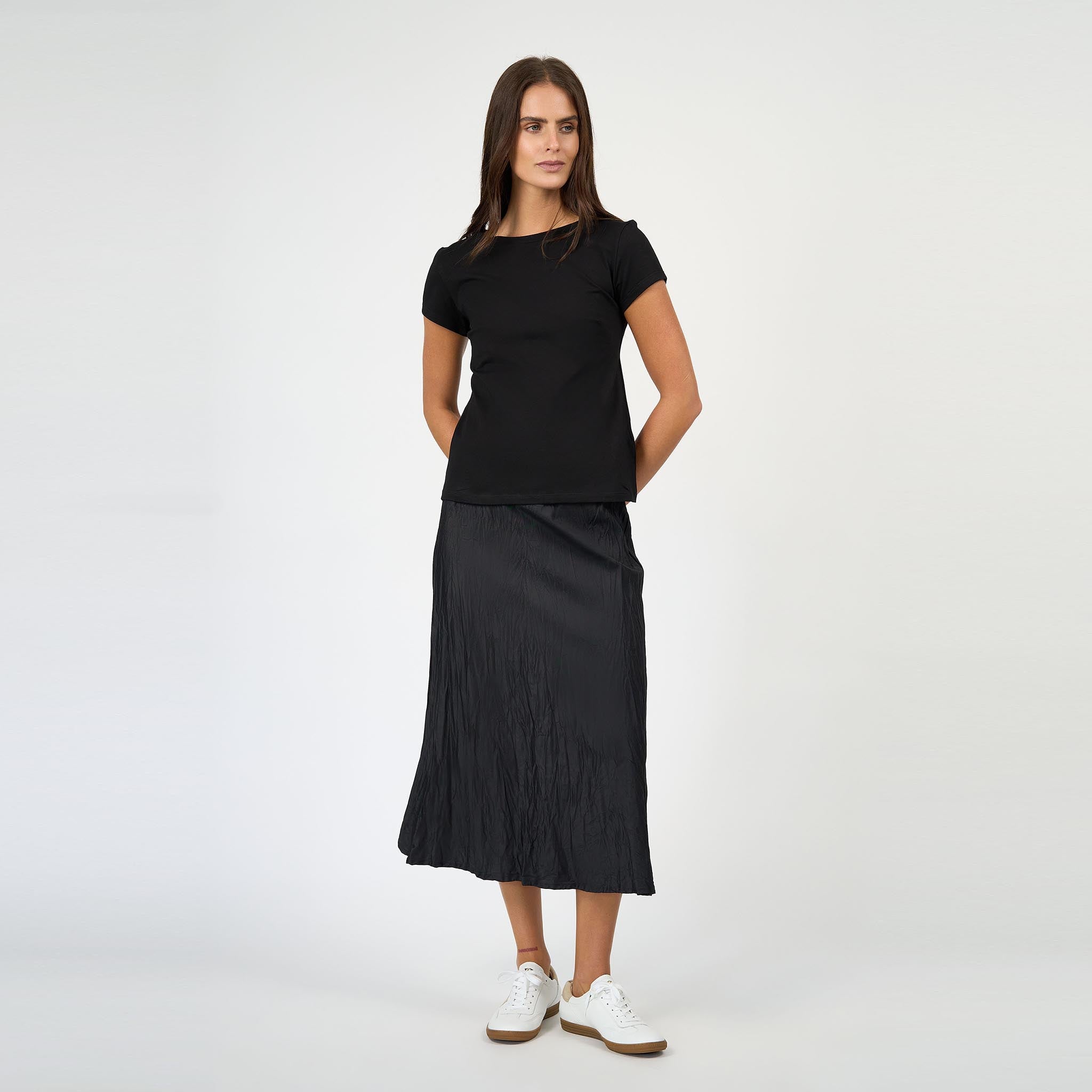 Coco Bias Skirt Silk Taffeta Black