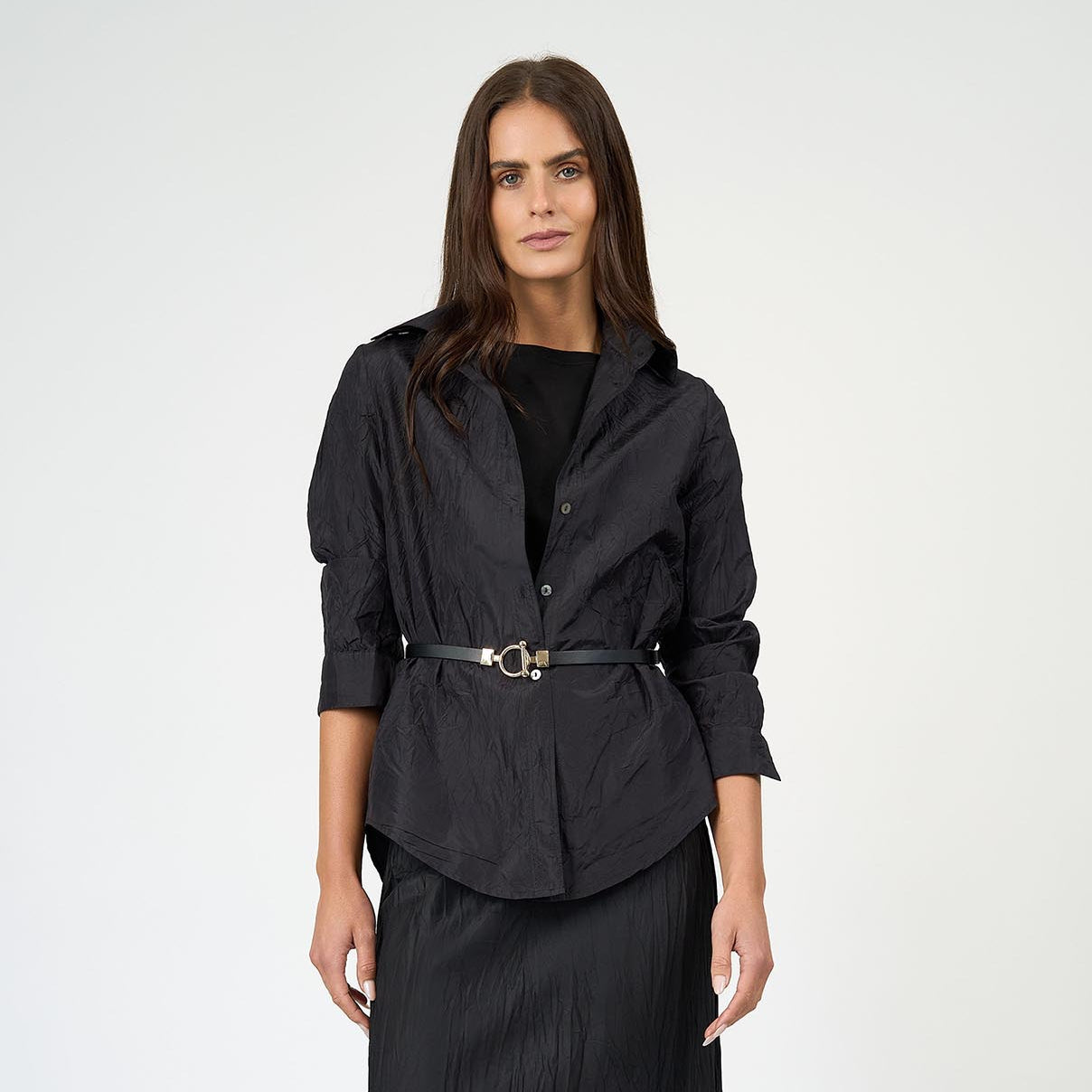 Adele Shirt Silk Taffeta Black