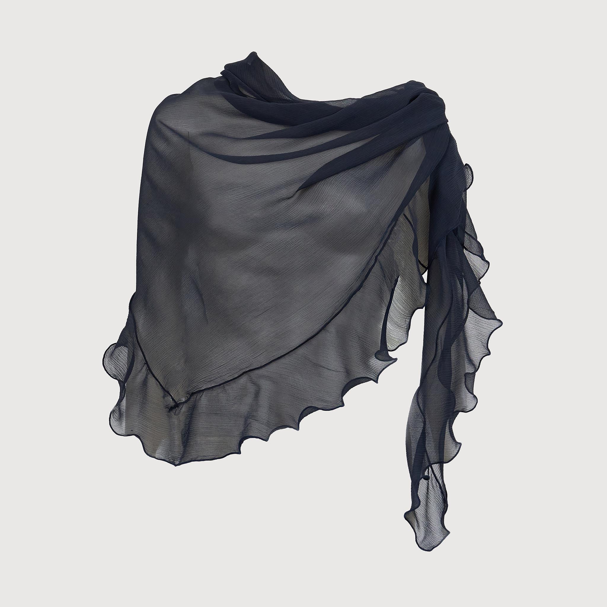 Signature Ruffle Scarf Silk Chiffon