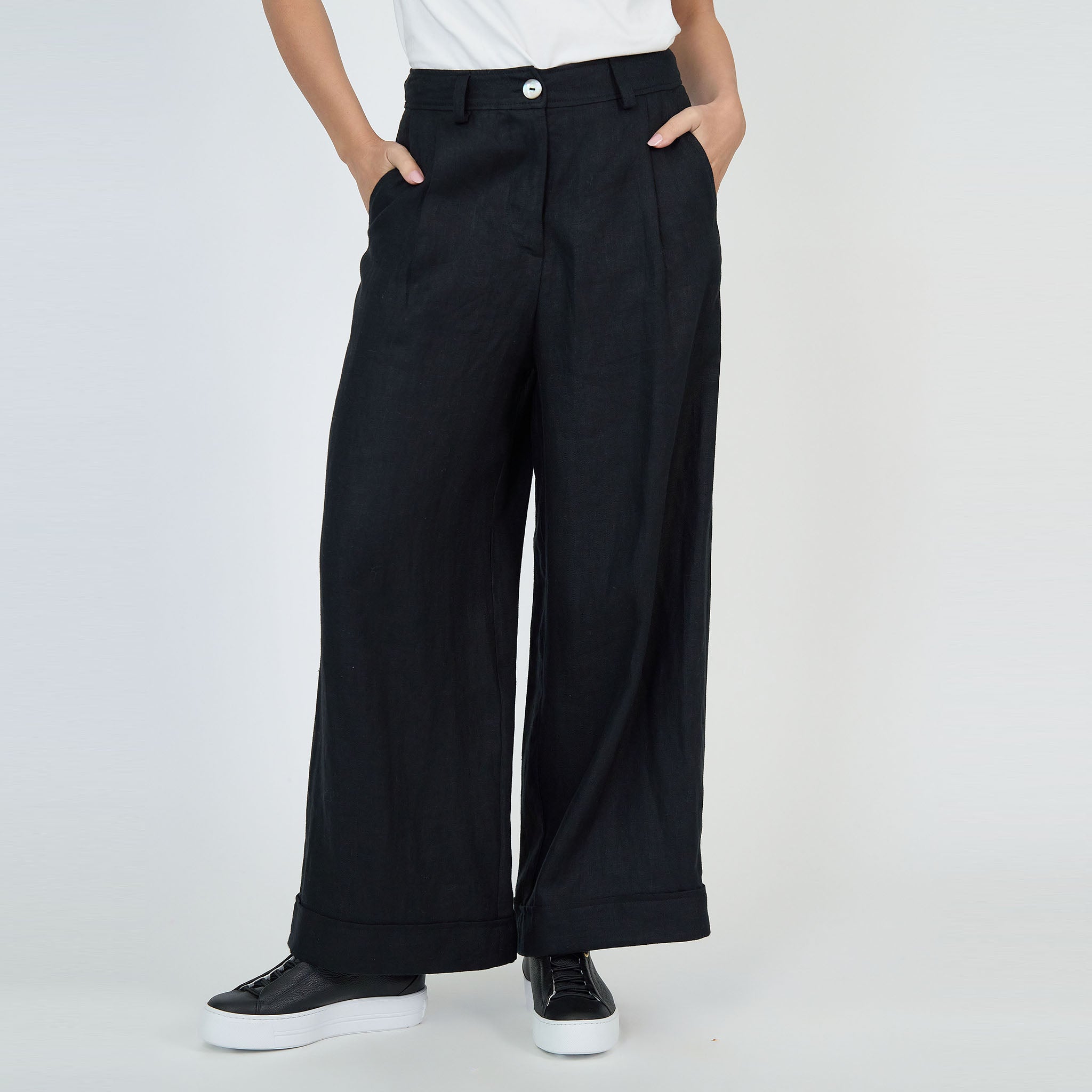Charlie Pant Black Linen