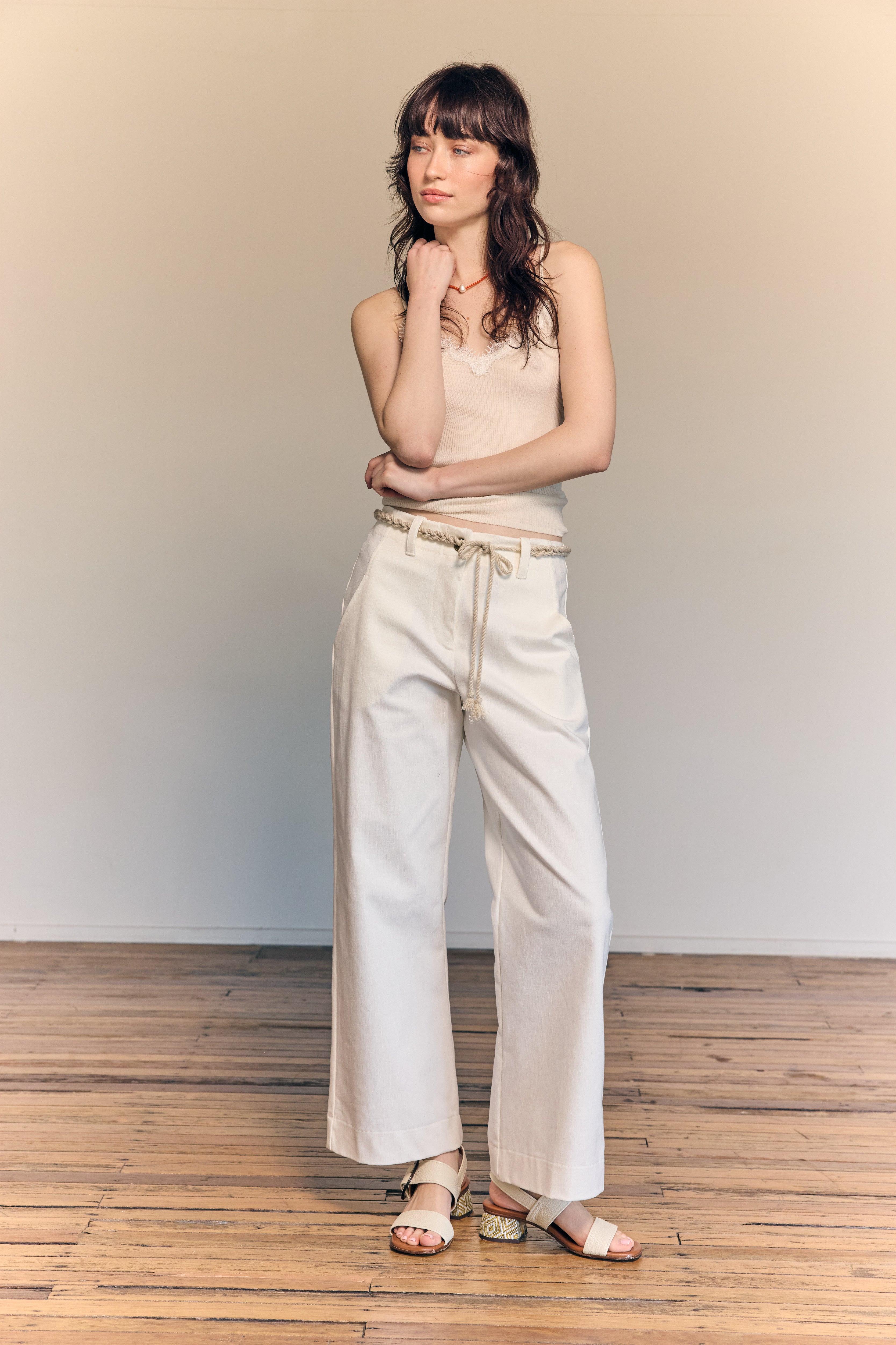 Rosa Wool & Lace Cami Ivory
