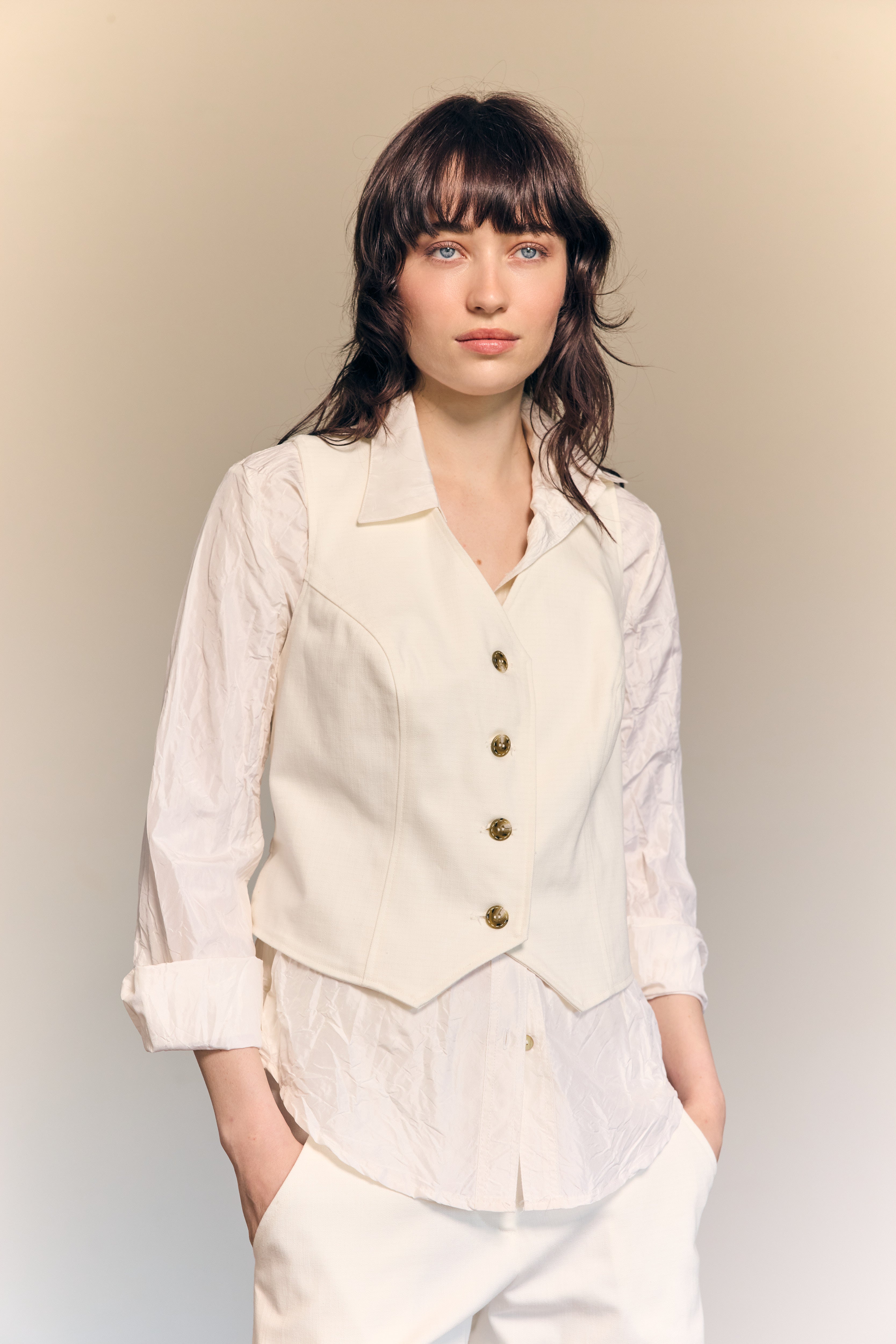 Adele Shirt Silk Taffeta White