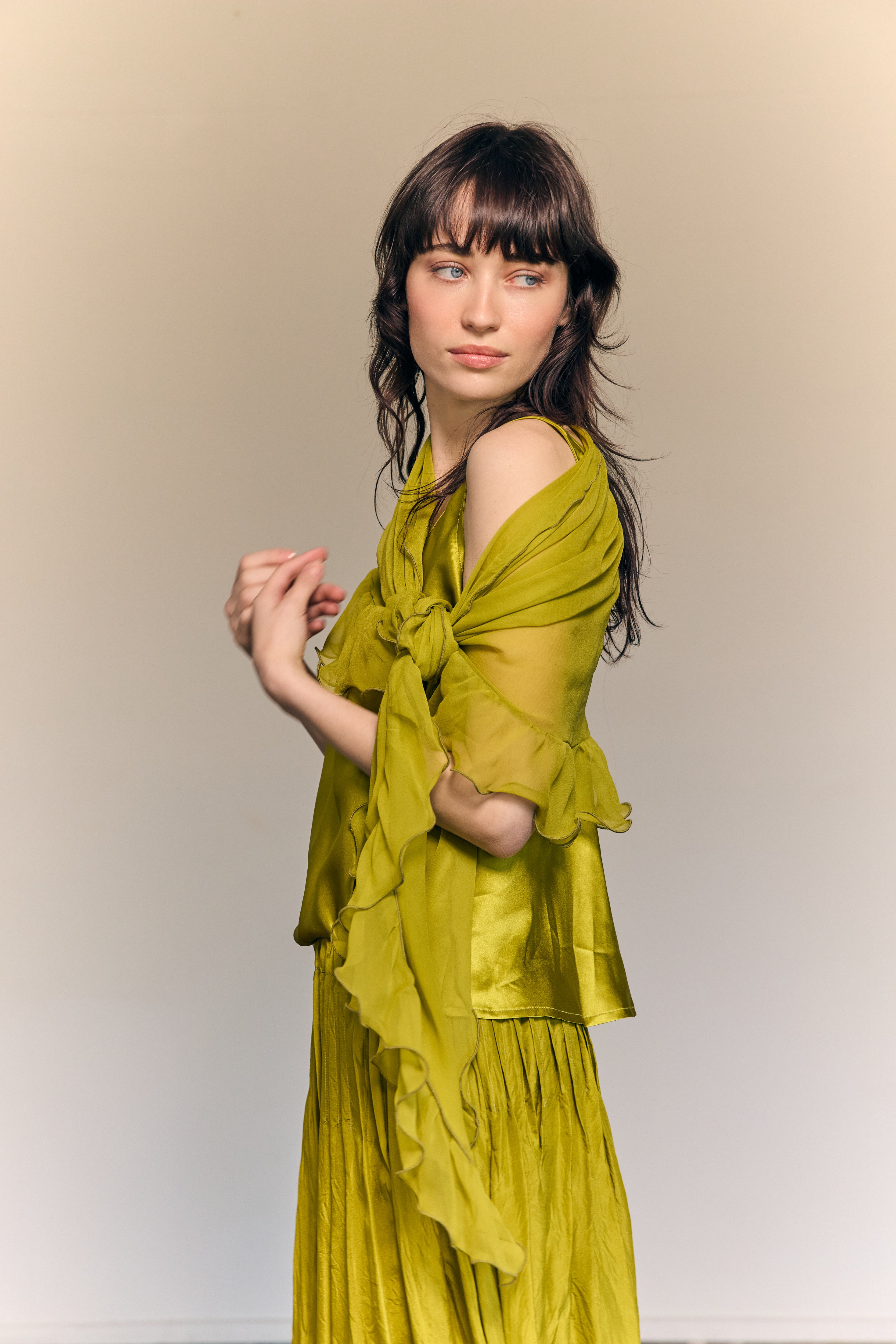 Coco Bias Top Silk Chartreuse