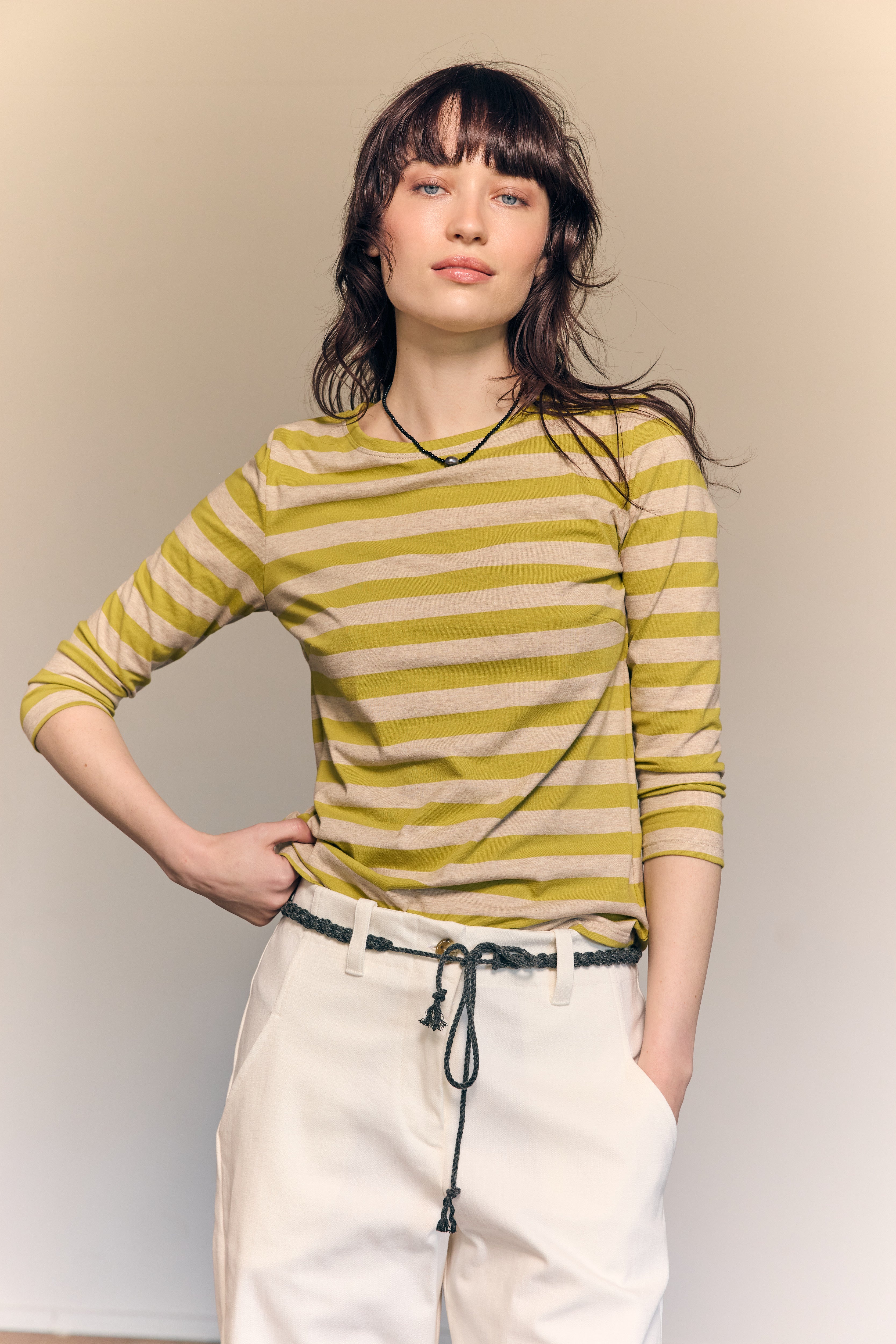 Camiseta de manga 3/4 a rayas Kate Classic