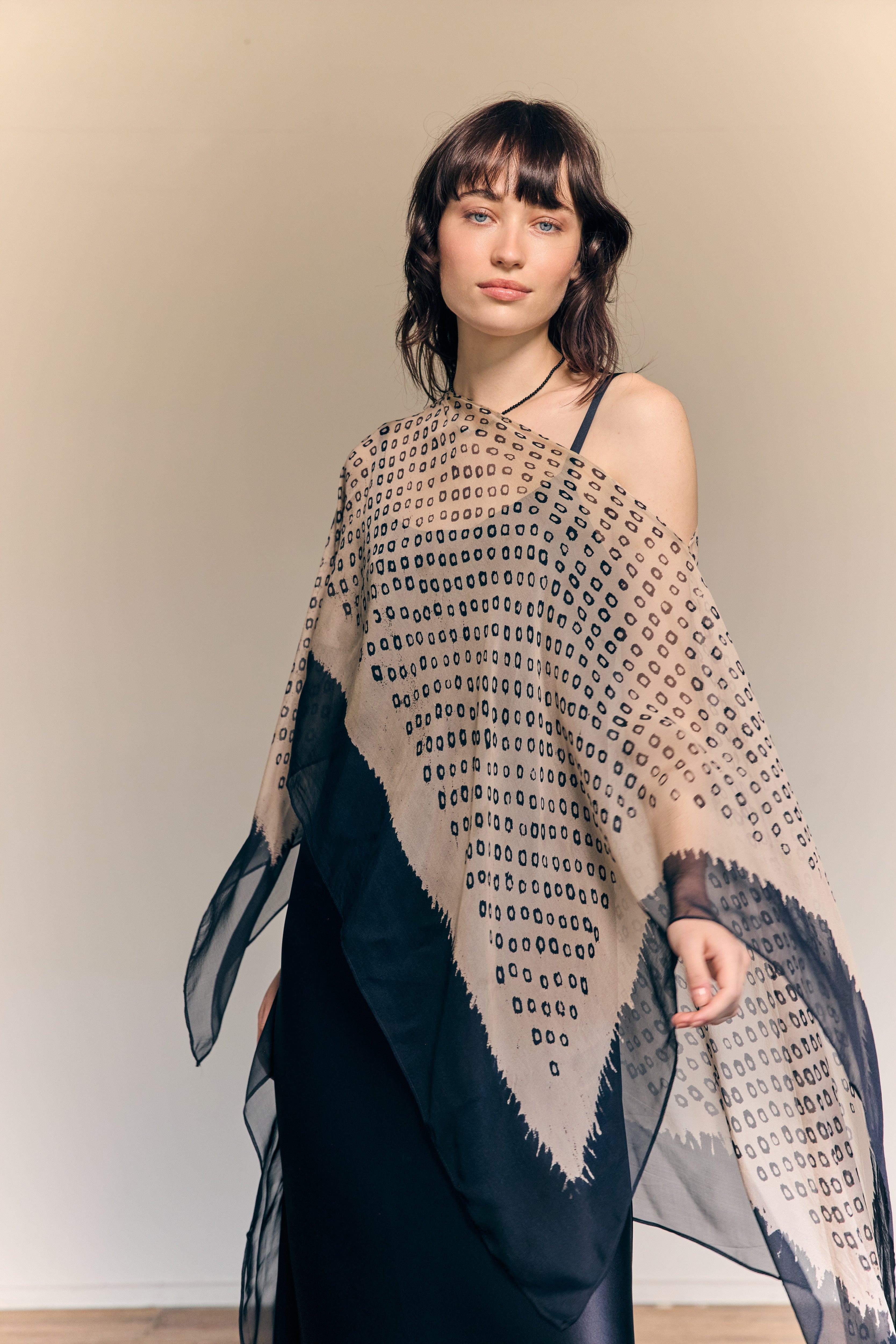 Amour Fati Poncho — Pure Silk Chiffon