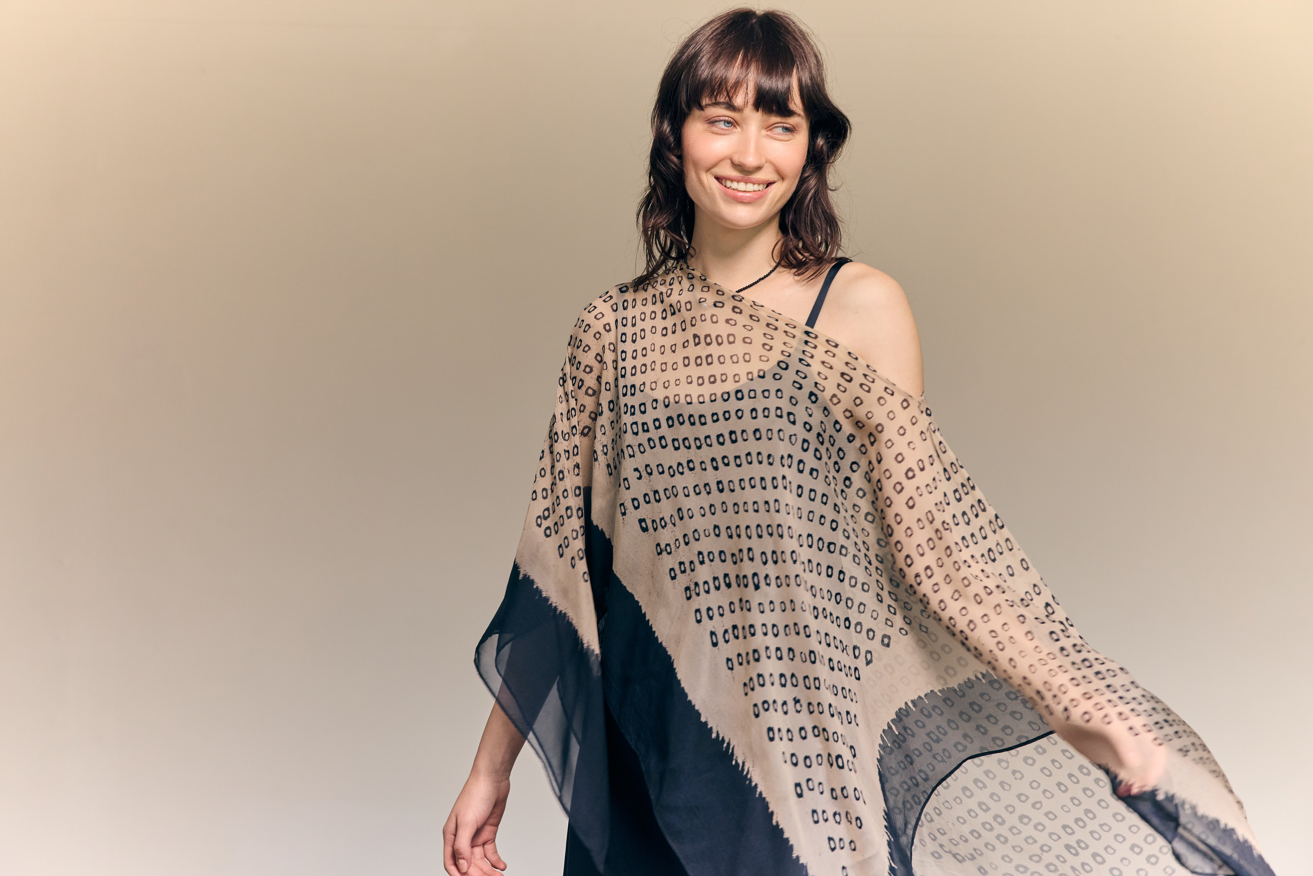 Amour Fati Poncho — Pure Silk Chiffon