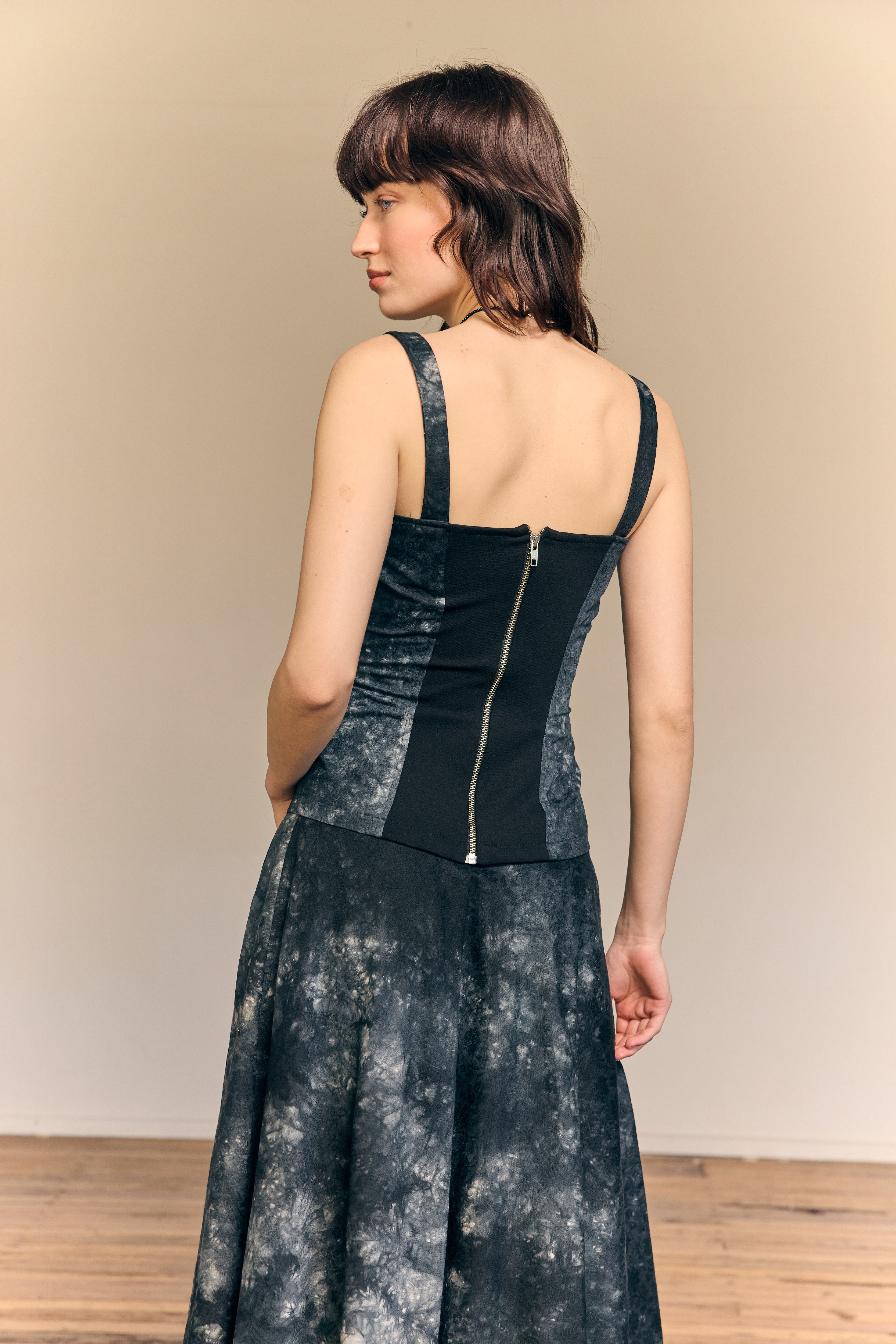 Cherie Bustier de algodón Ocean Shibori