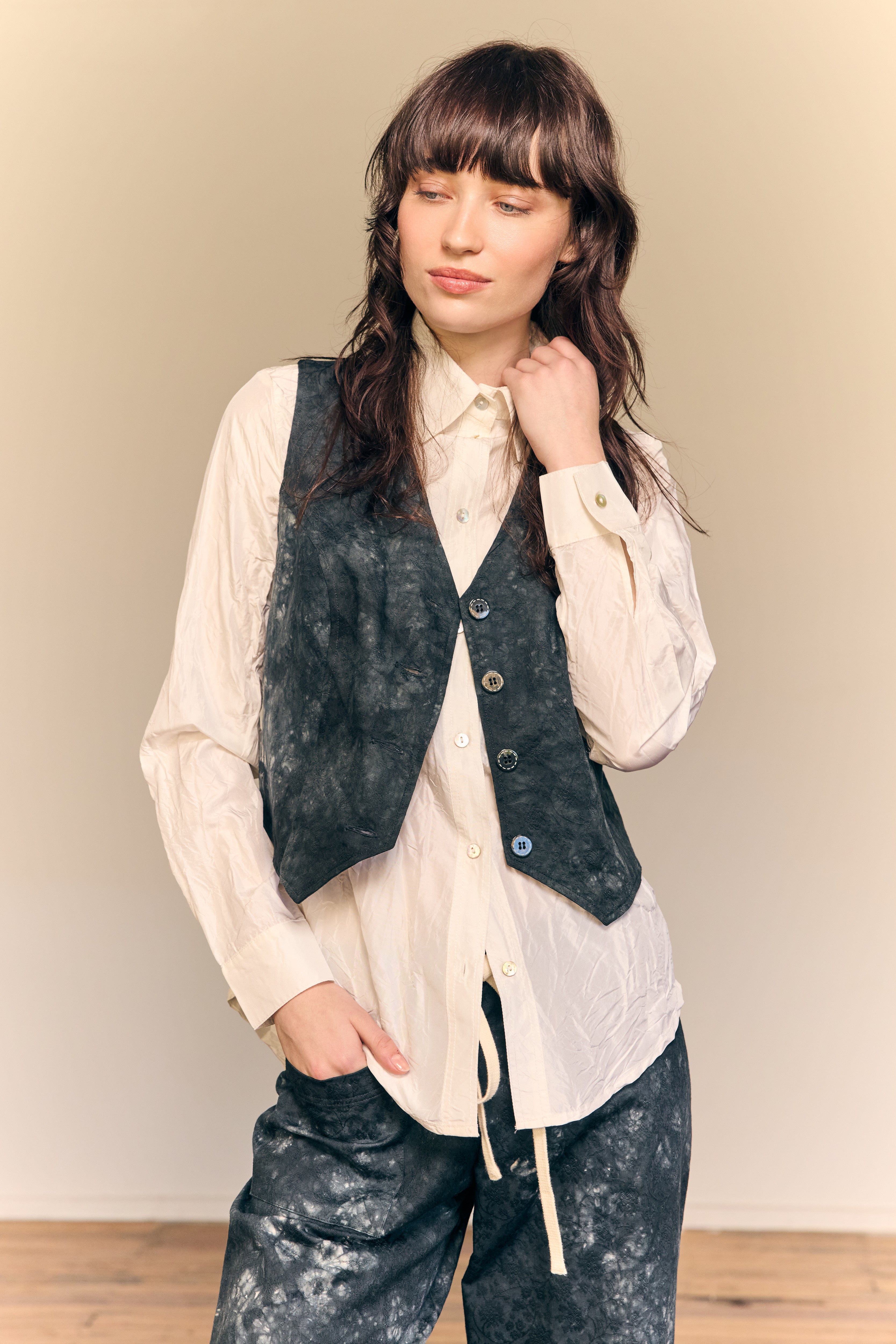 Adele Shirt Silk Taffeta White