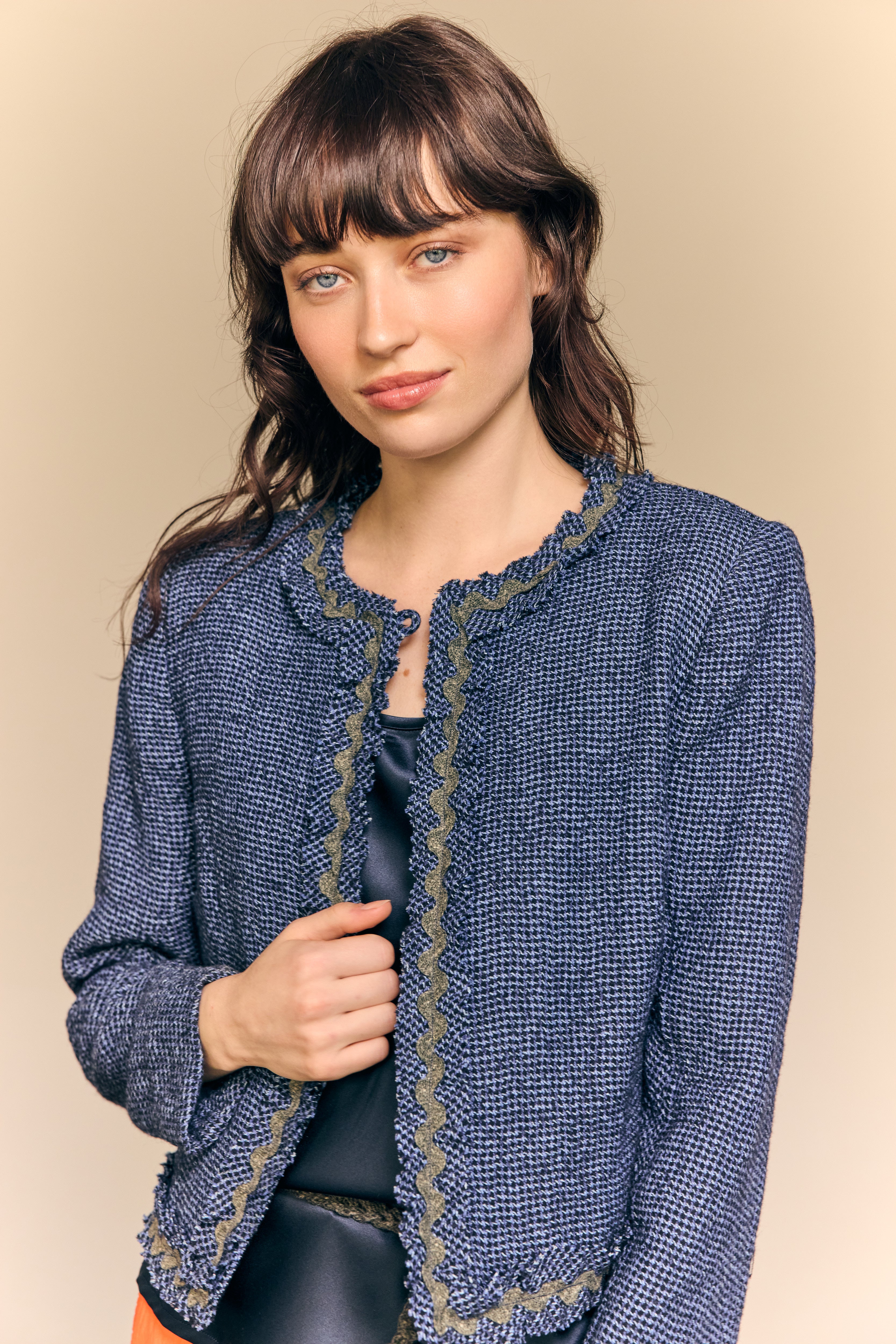 Kiko Tweed Jacket Marine