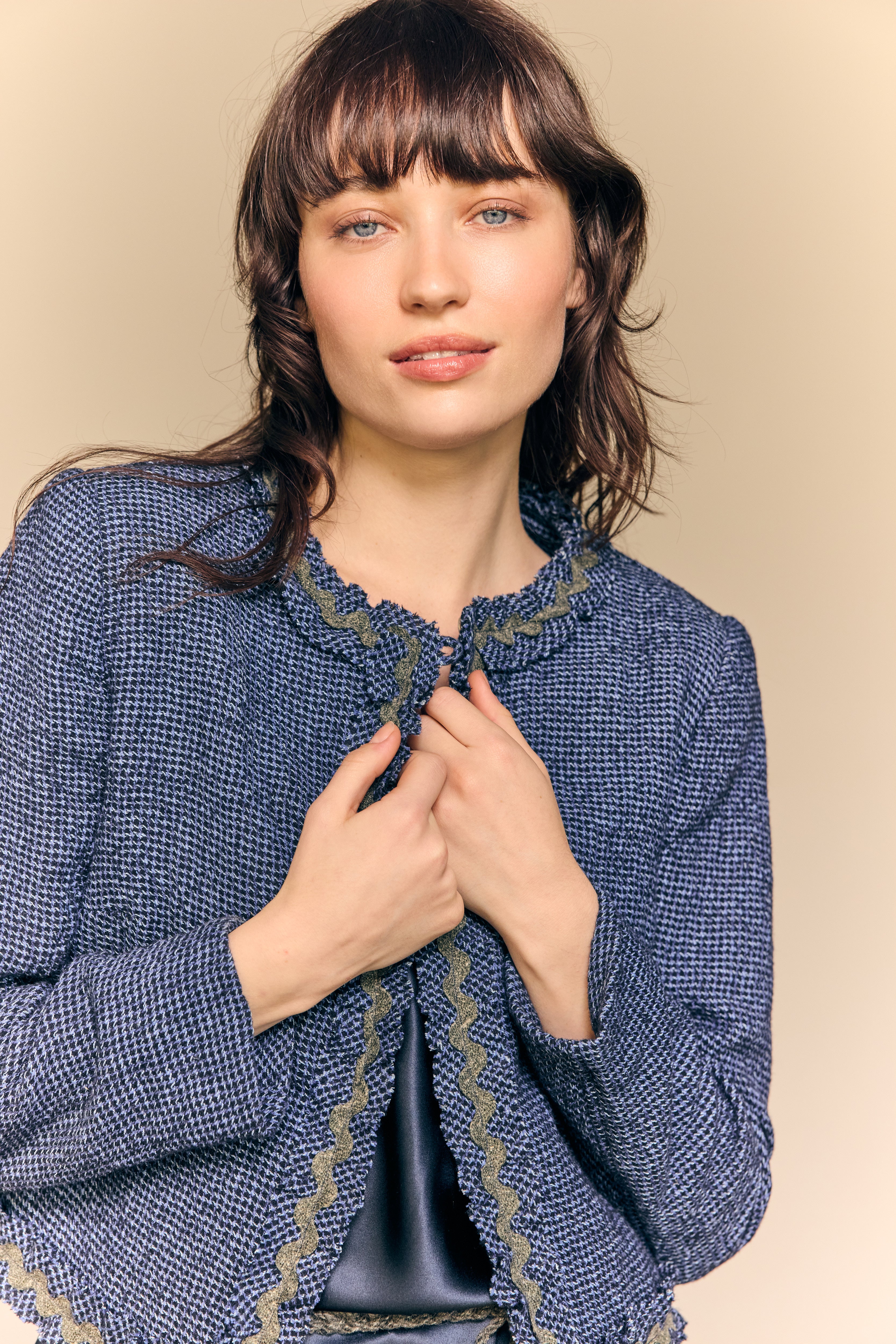 Kiko Tweed Jacket Marine