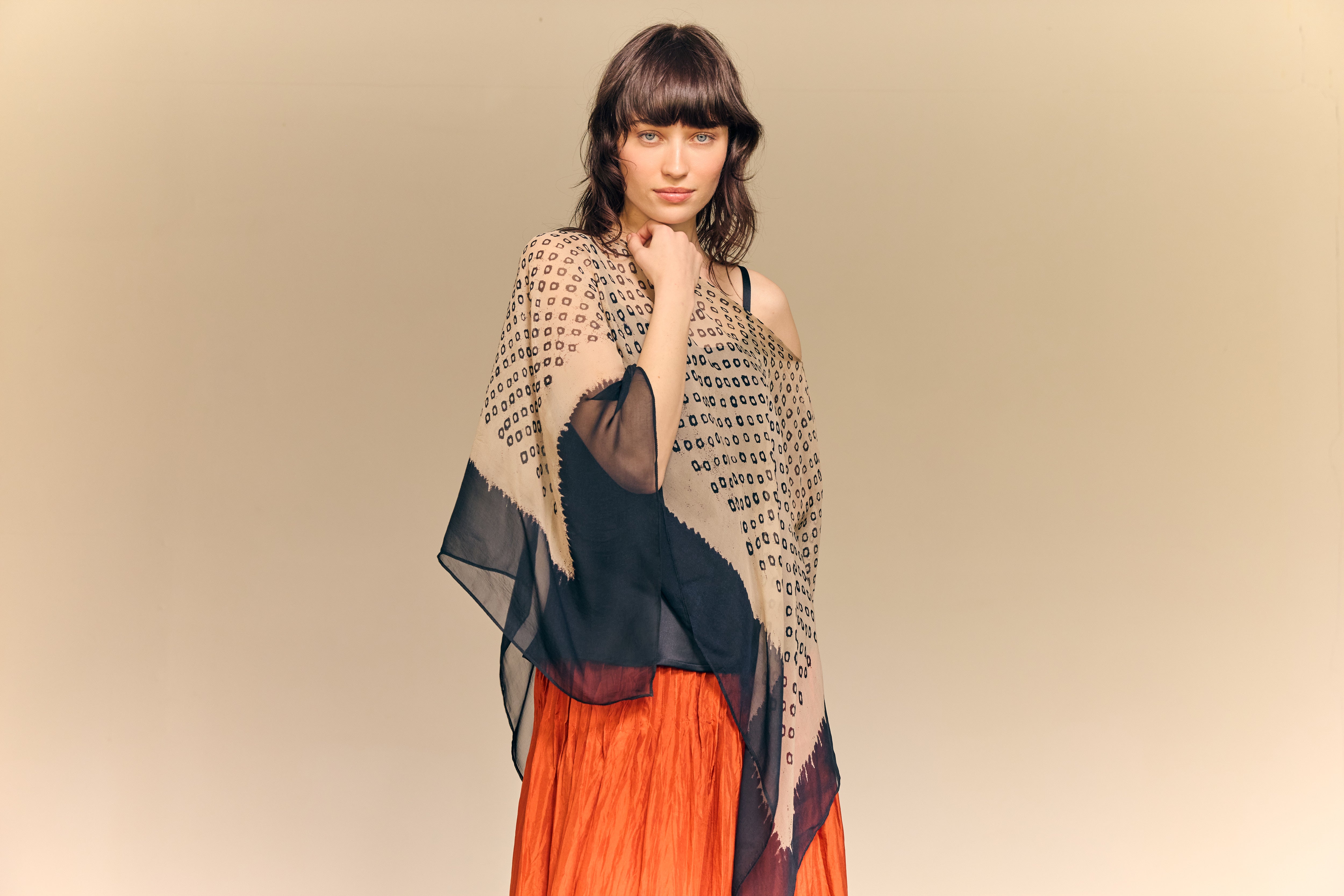 Amour Fati Poncho — Pure Silk Chiffon