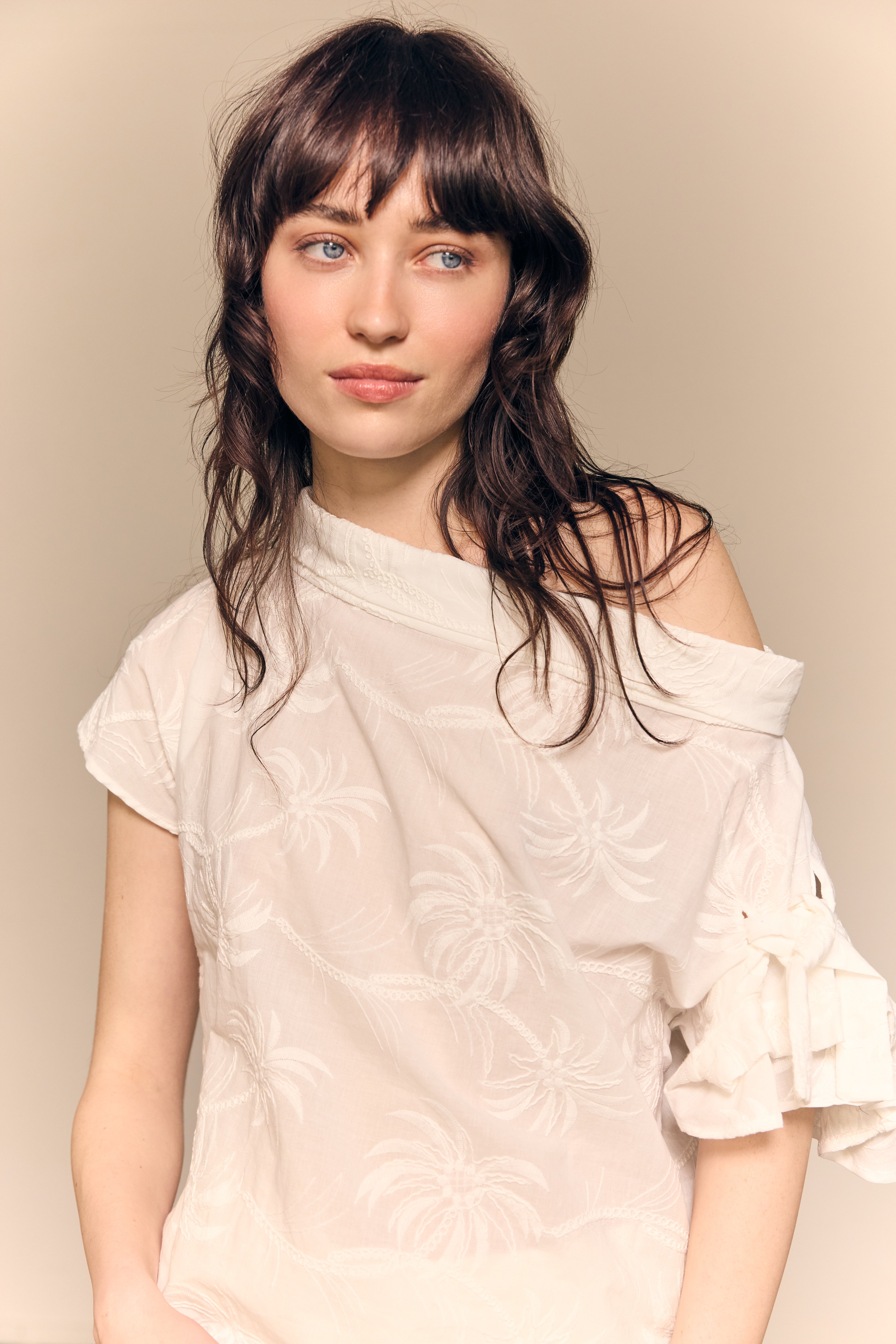 Cleo Blouse White Embroidered Cotton