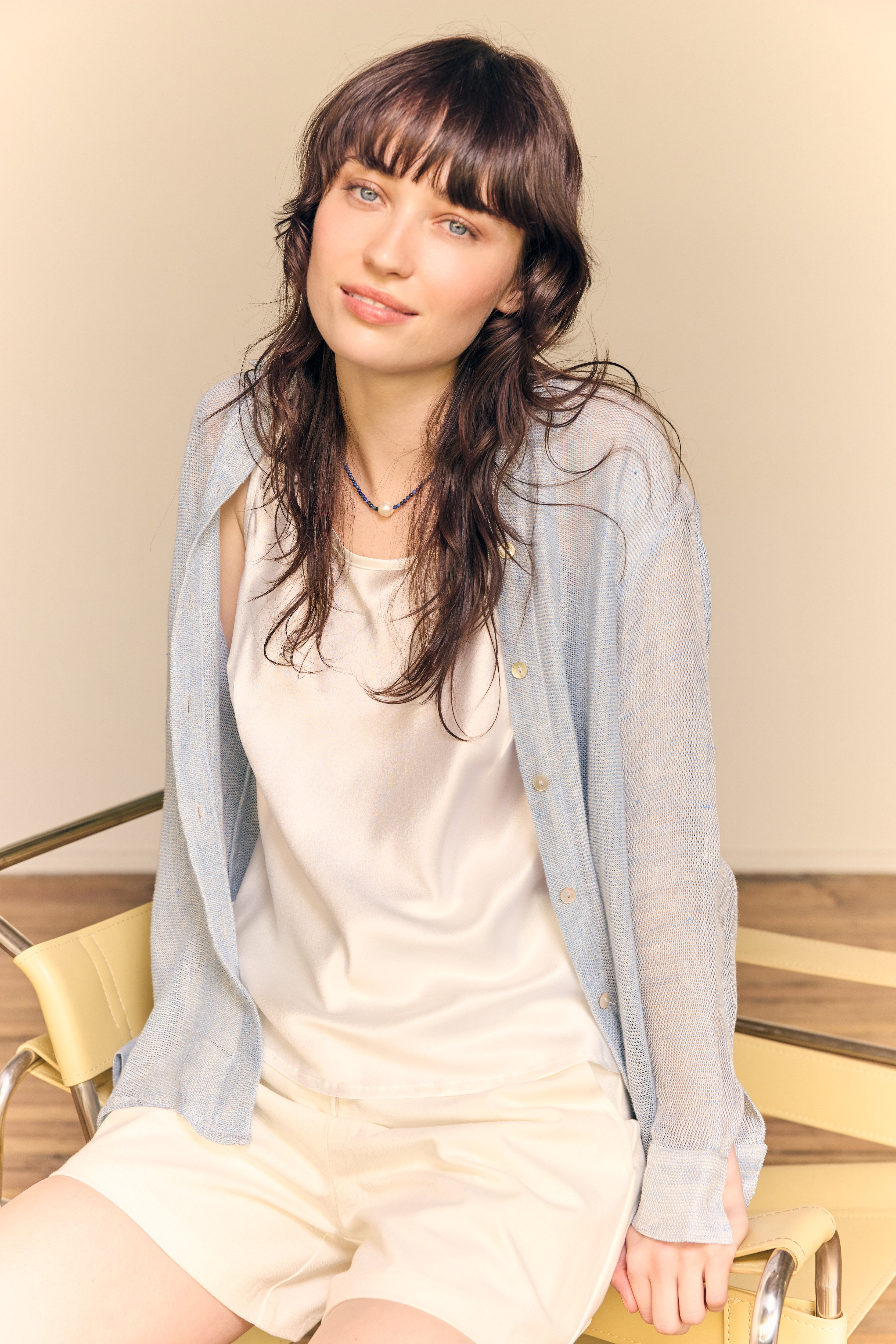 Camille Shirt Linen Sky