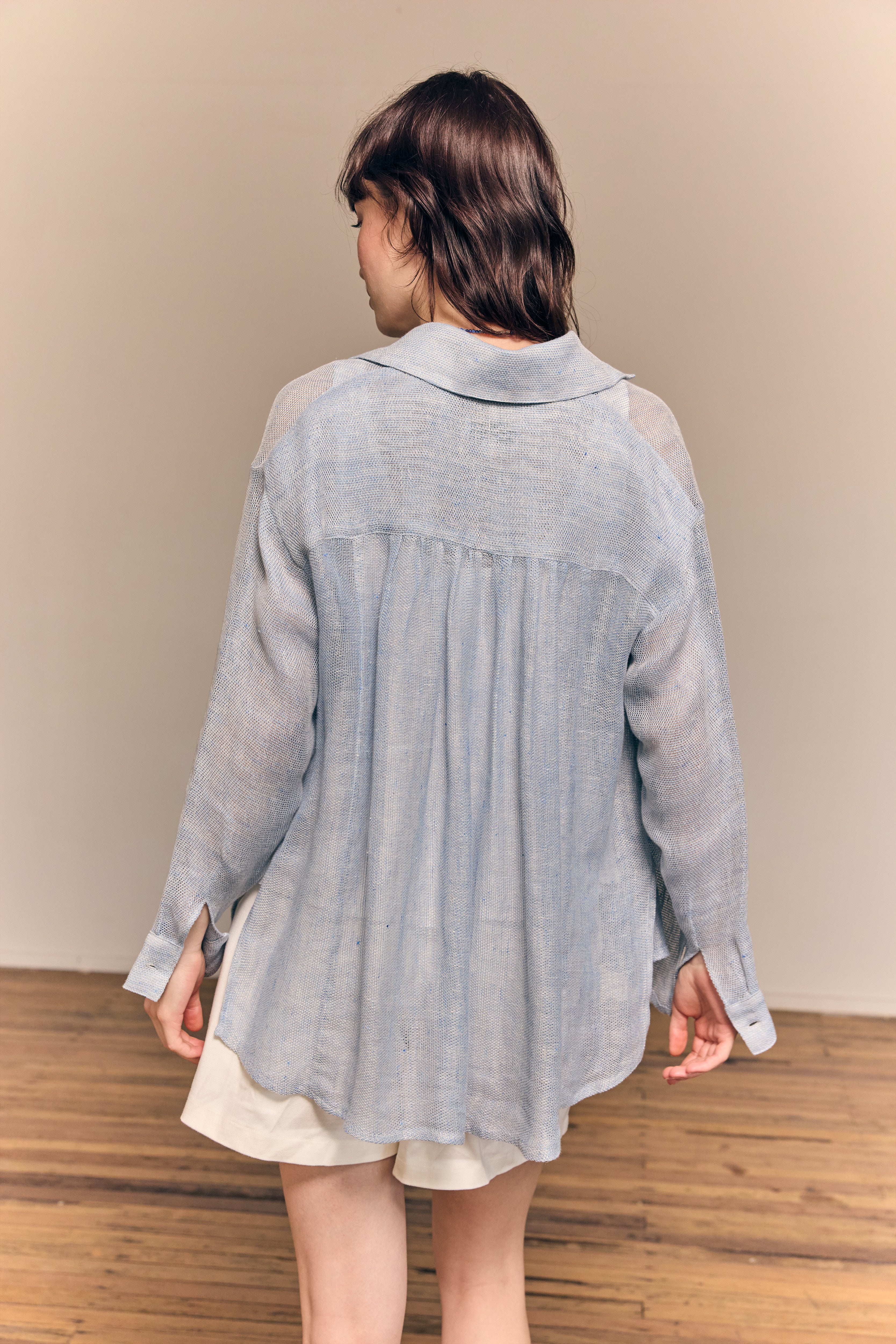 Camille Shirt Linen Sky