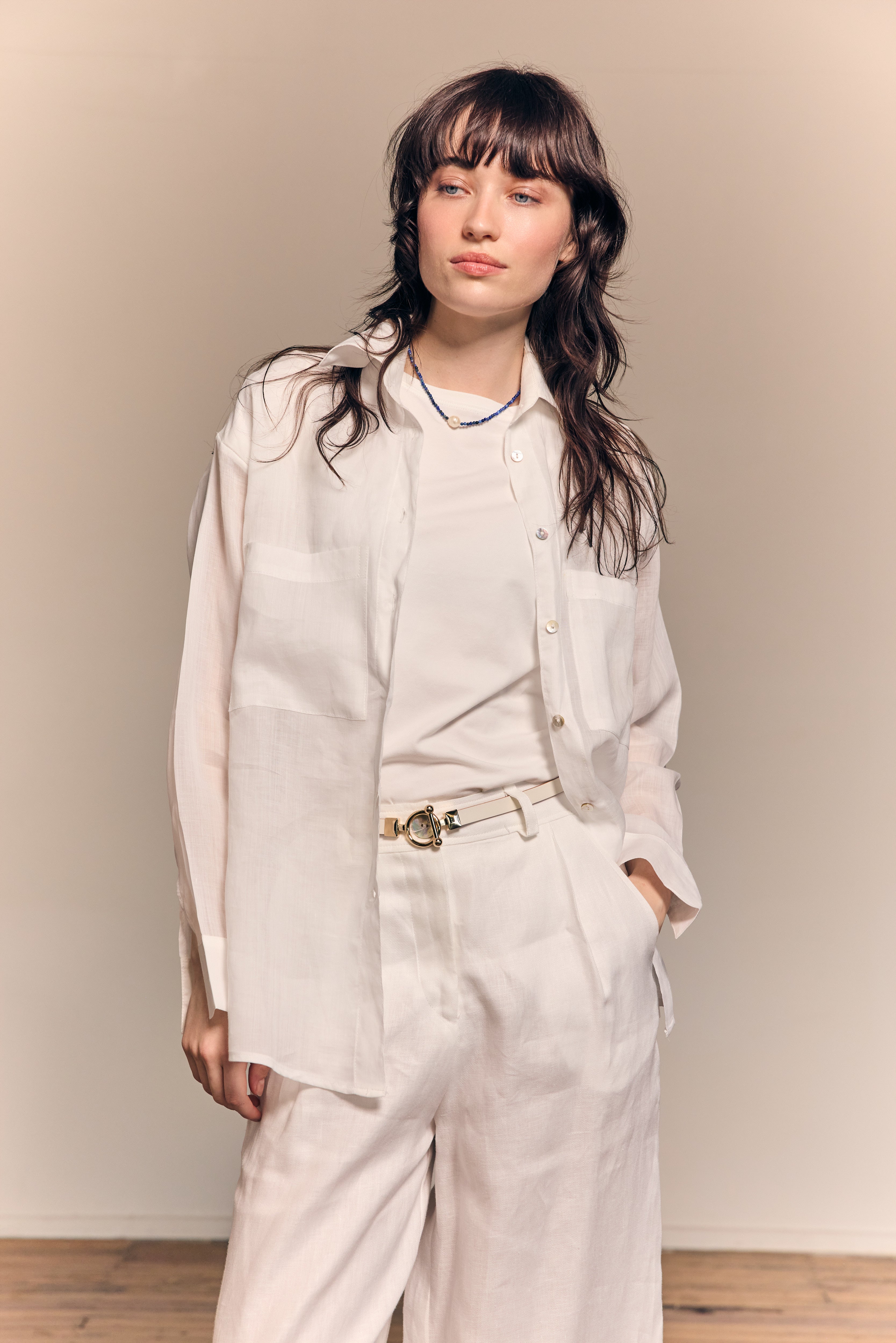 Ellie Slimline Belt White