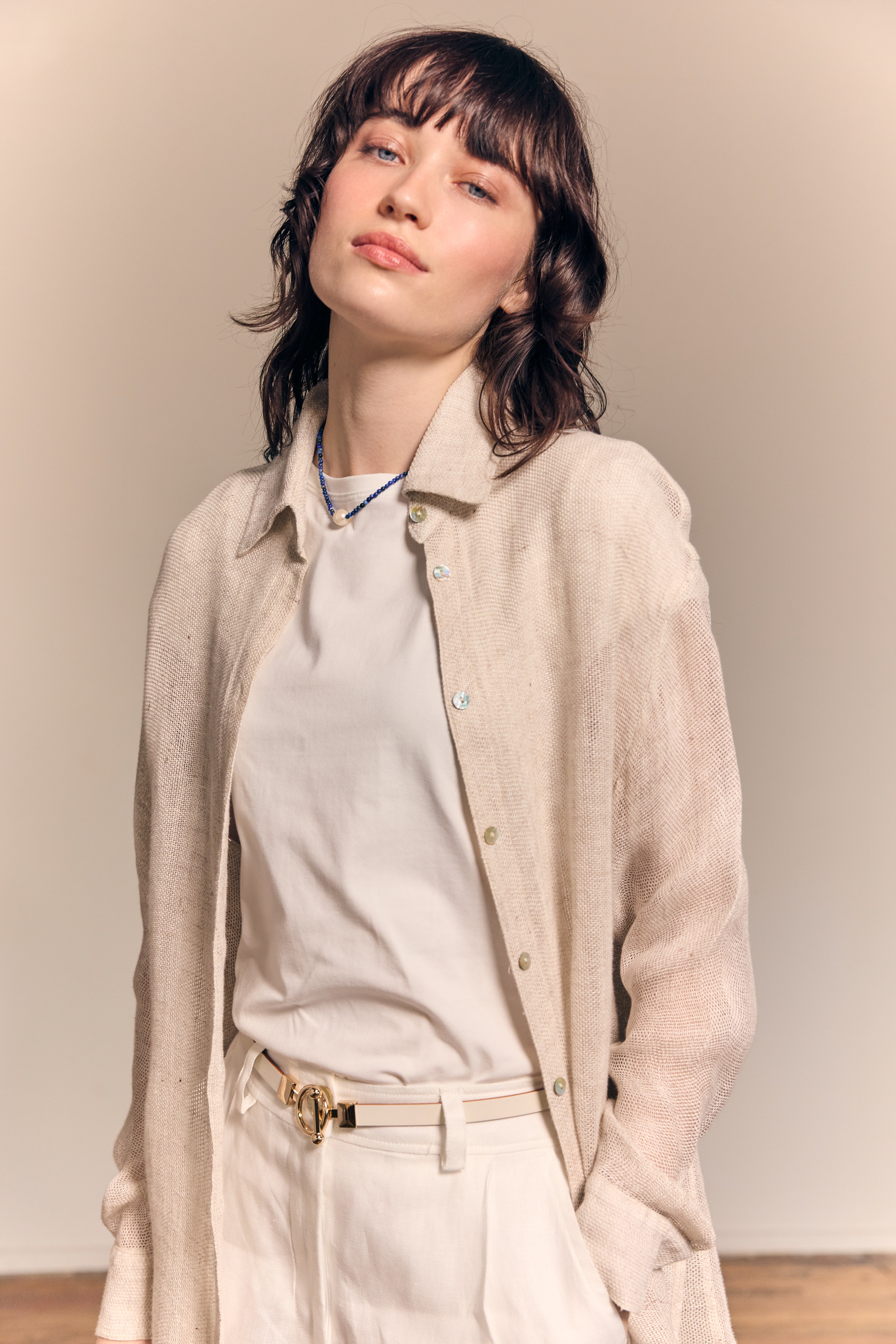 Camille Shirt Linen Ecru