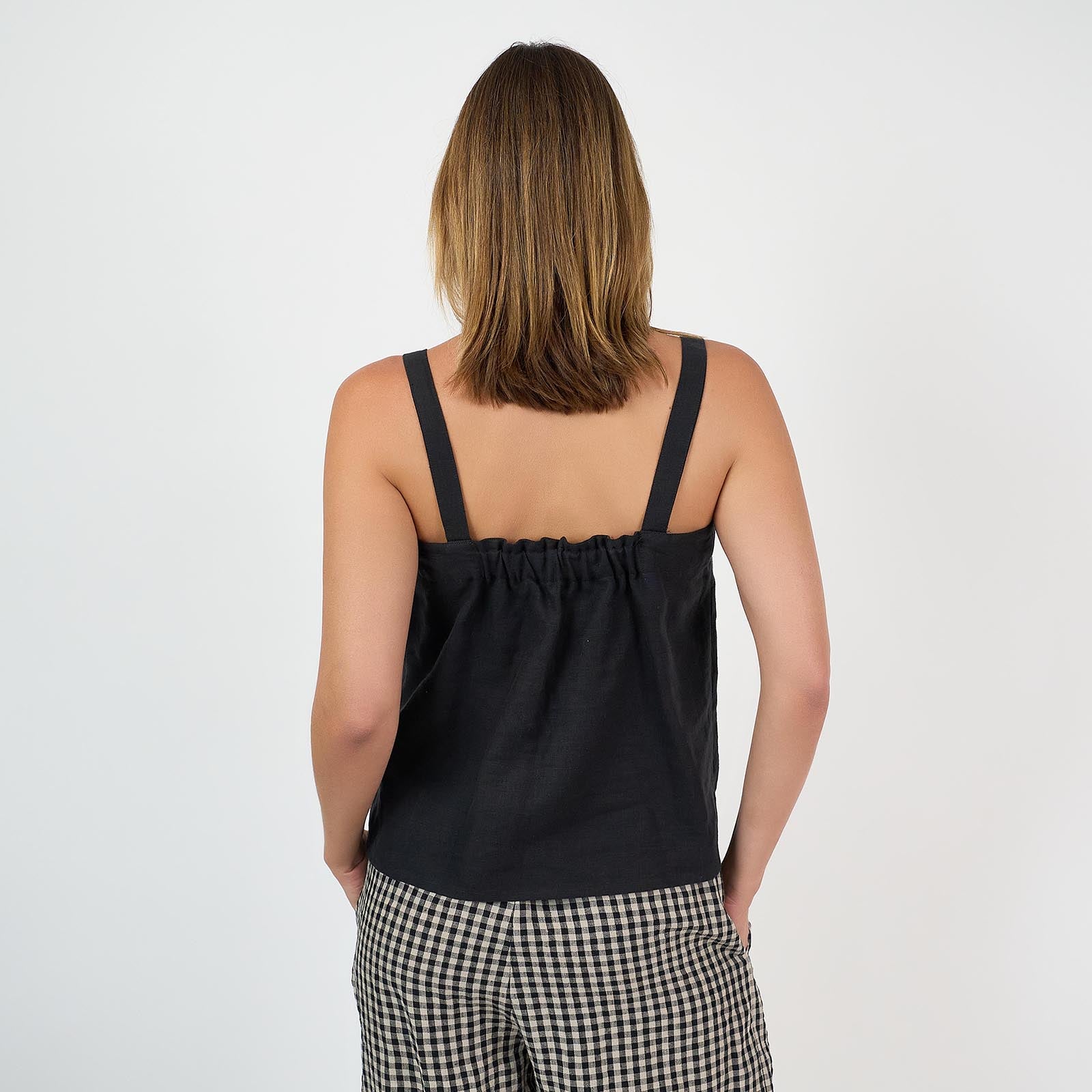 Elsa Camisole Linen Black