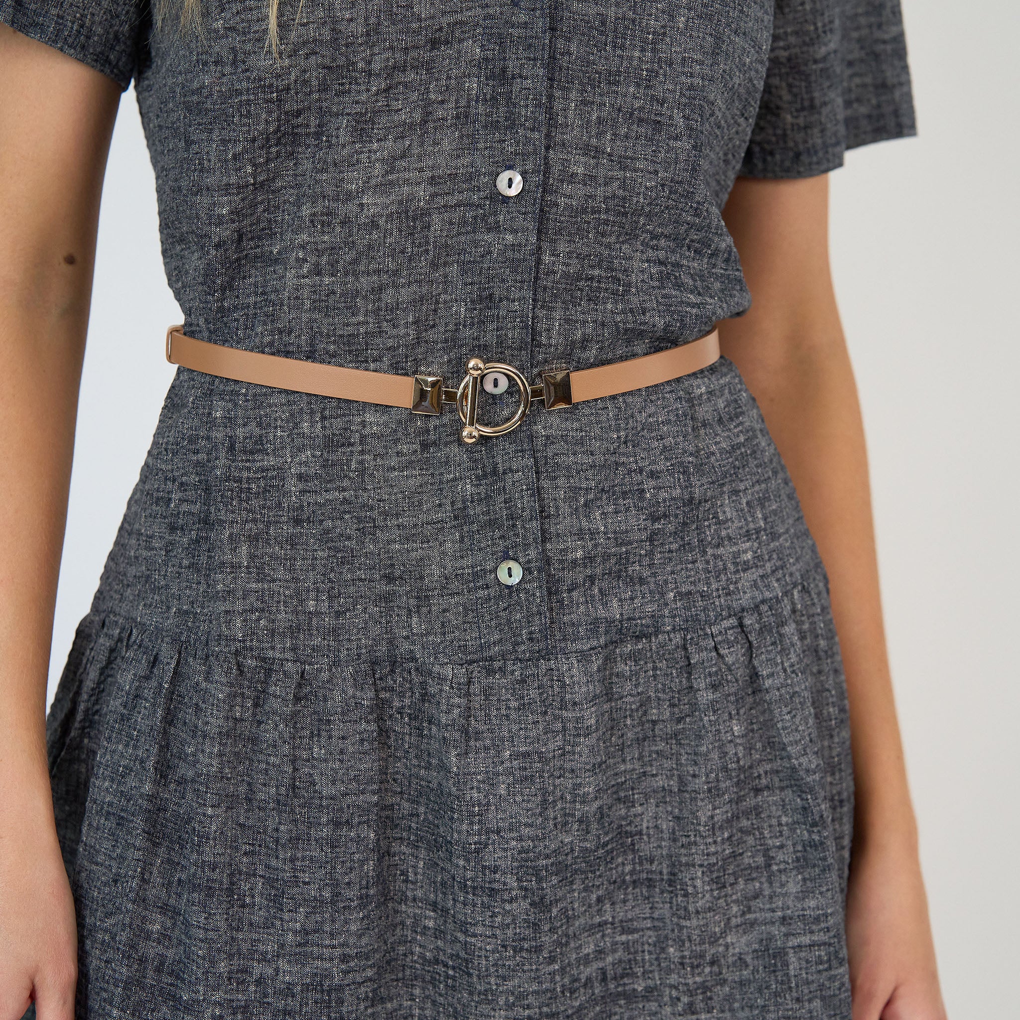 Ellie Slimline Belt Nude