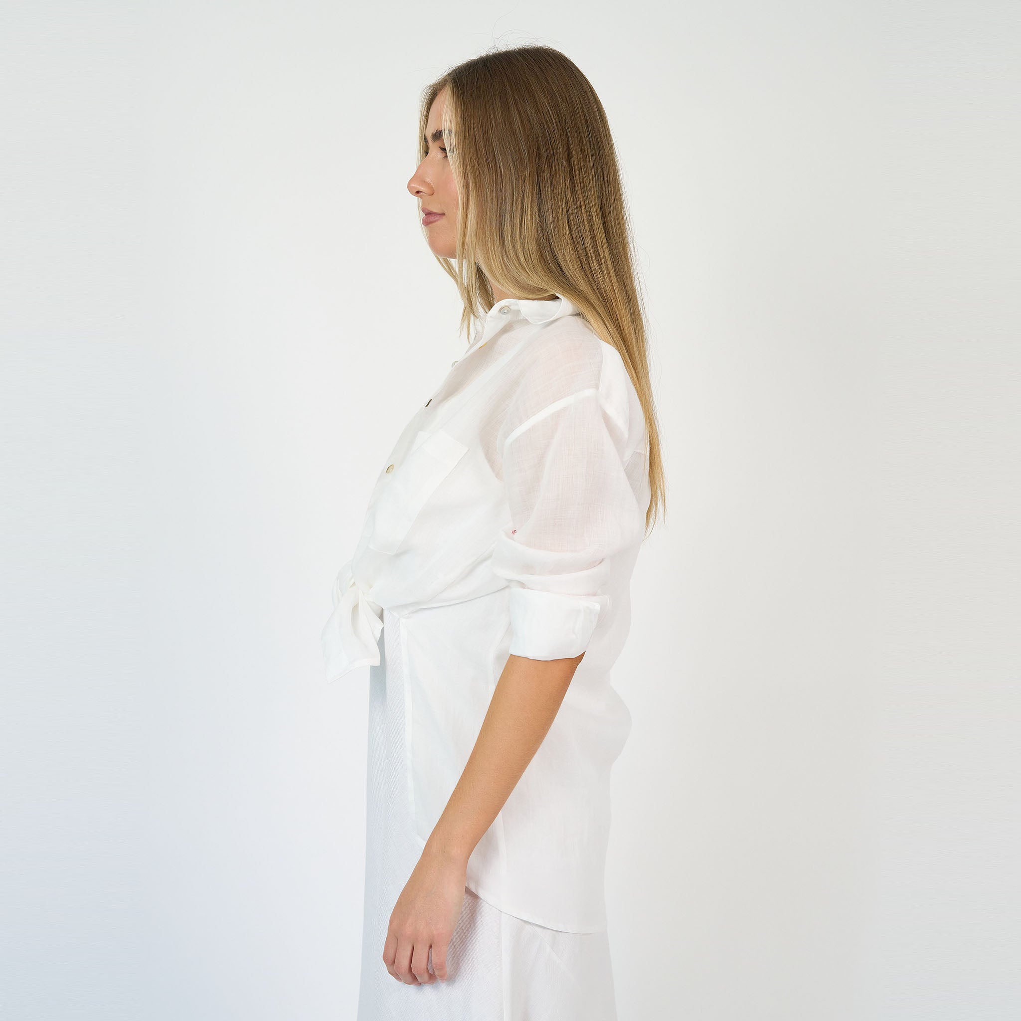Camille Sheer Linen White
