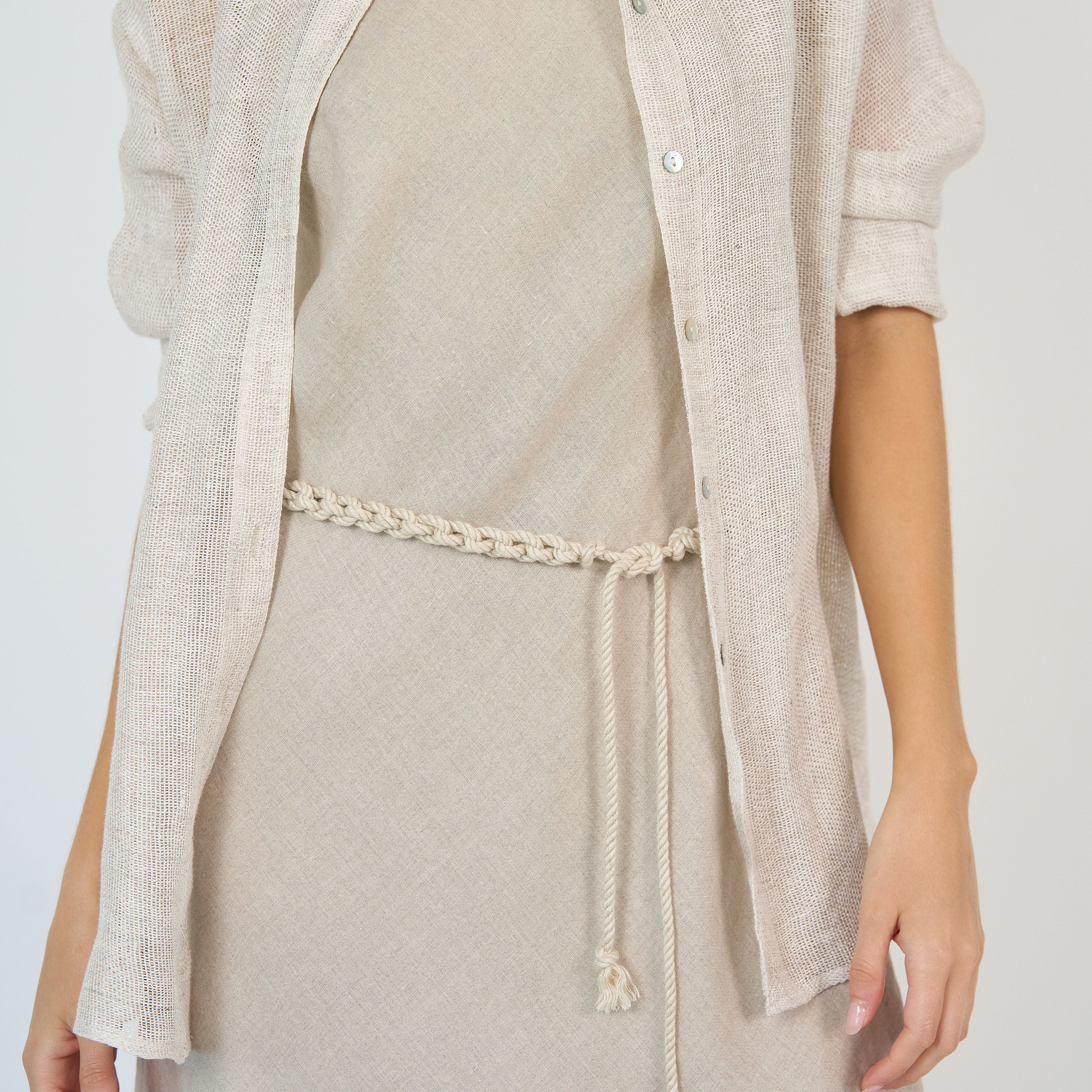 Amy Hand Knotted Belt Ecru