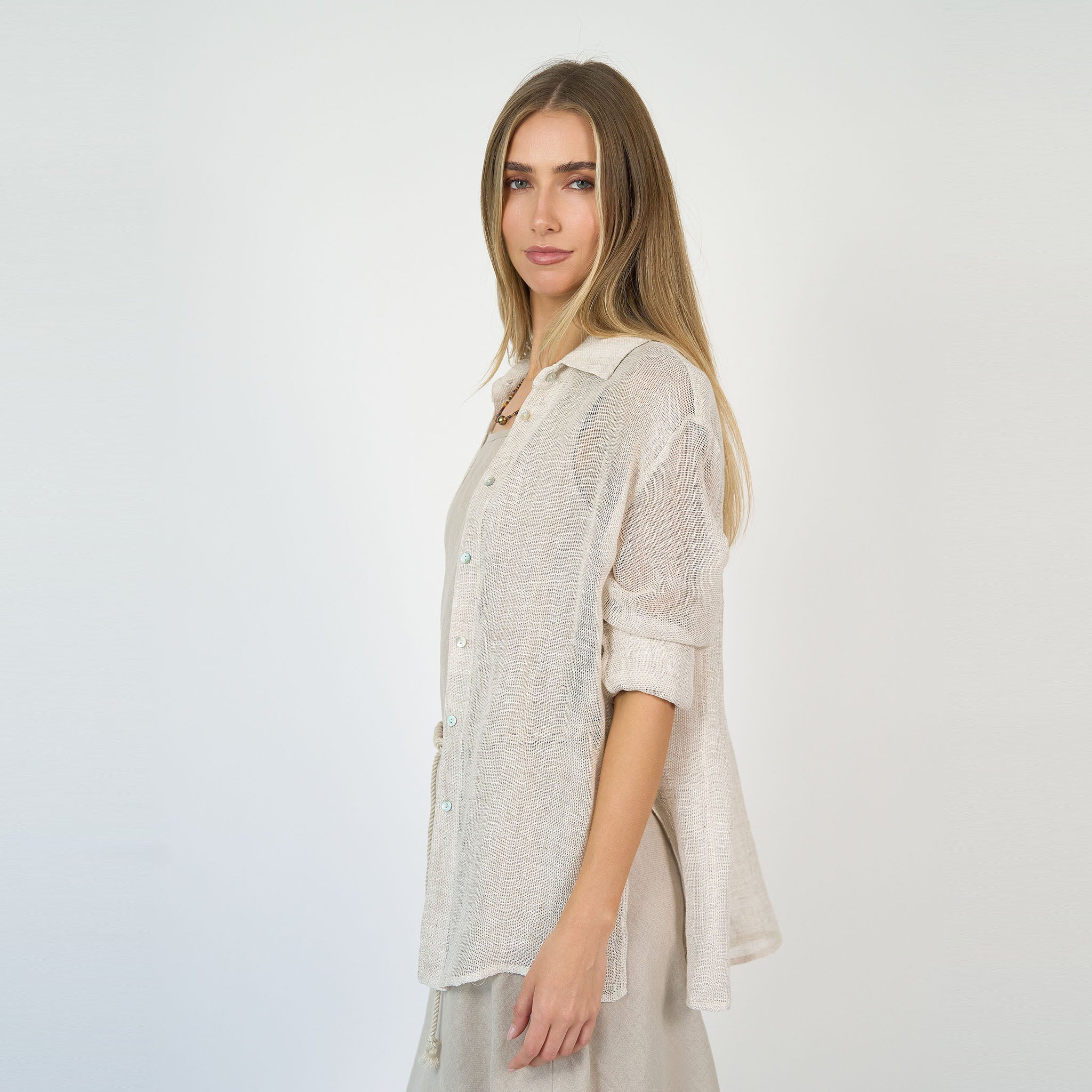 Camille Shirt Linen Ecru