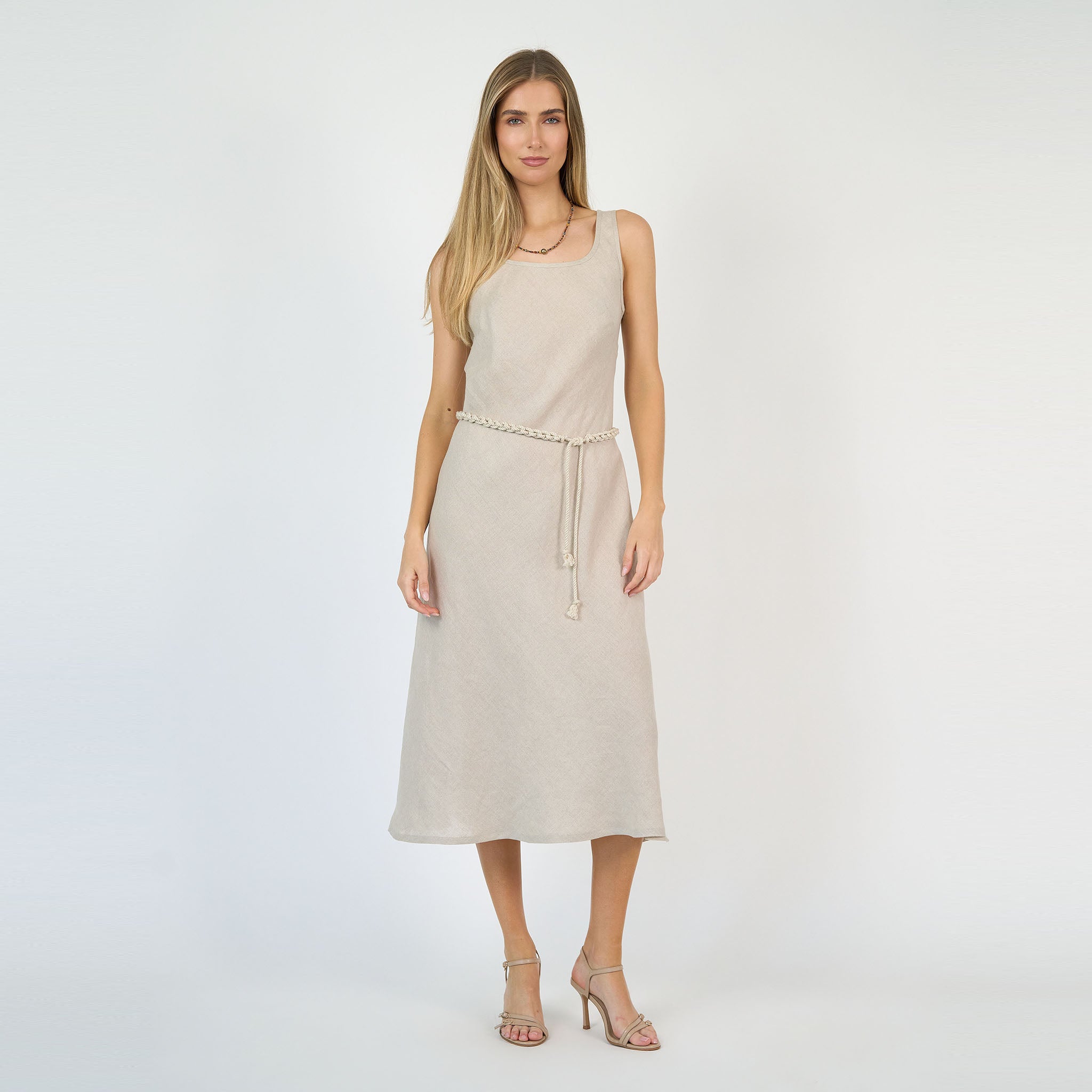 Coco Bias Dress Ecru Linen